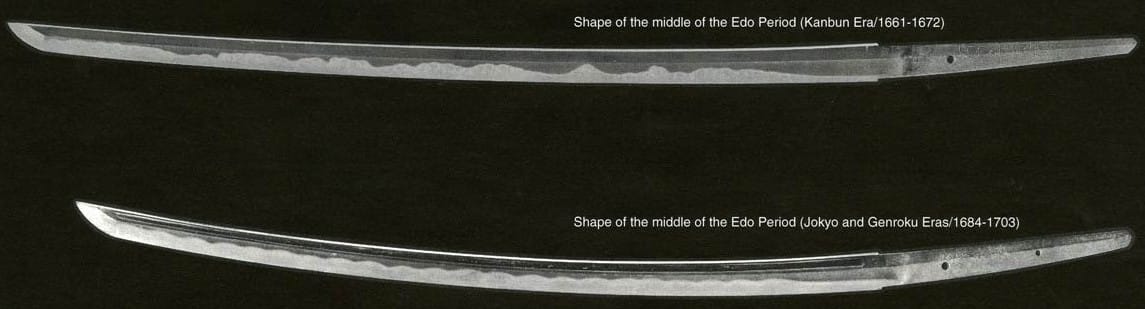 Japanese sword shape of early mid Edo period
