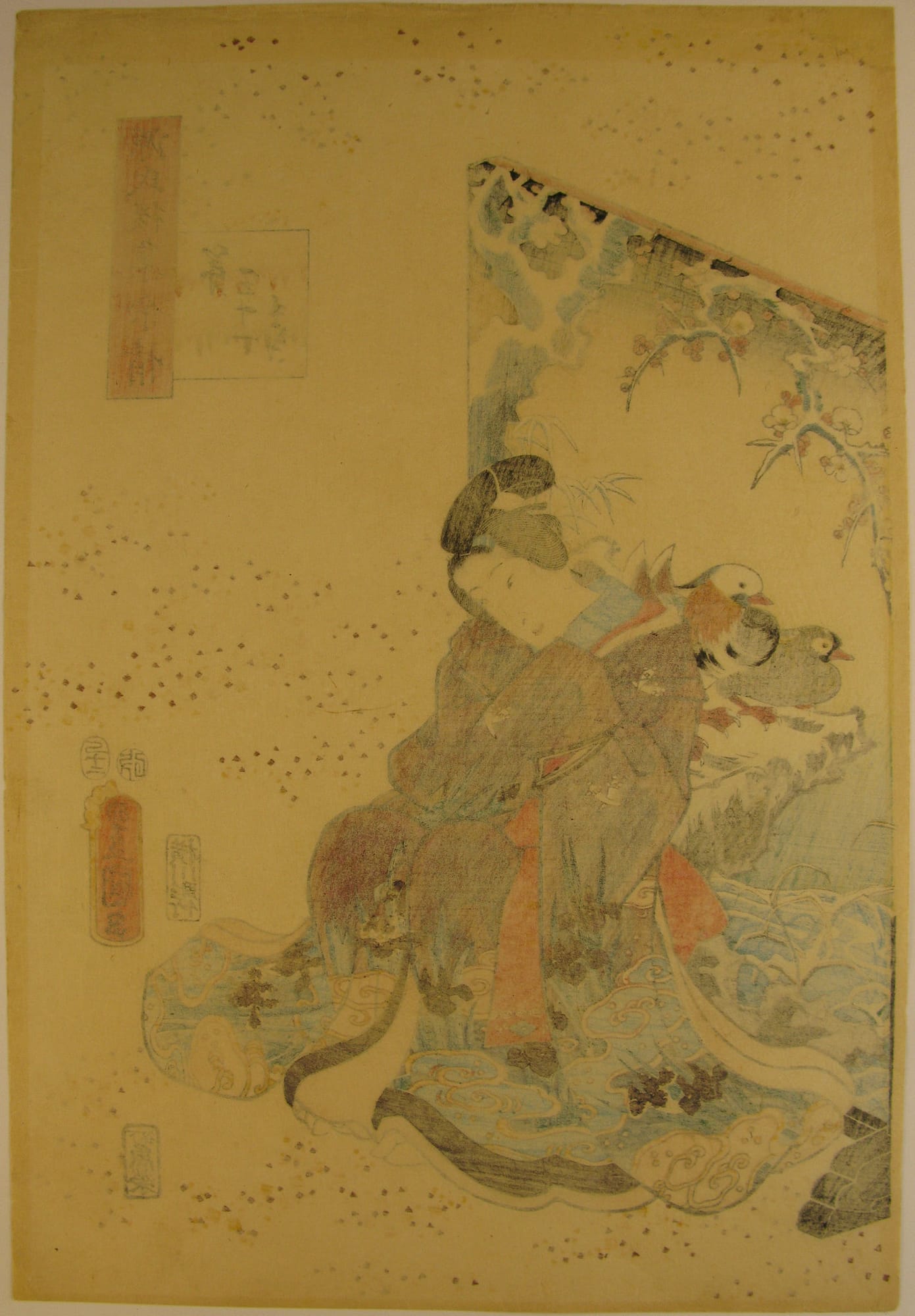 Kunisada / Toyokuni III - woodblock print - Lasting impressions of a late Genji collection - Chapter 31 - verso