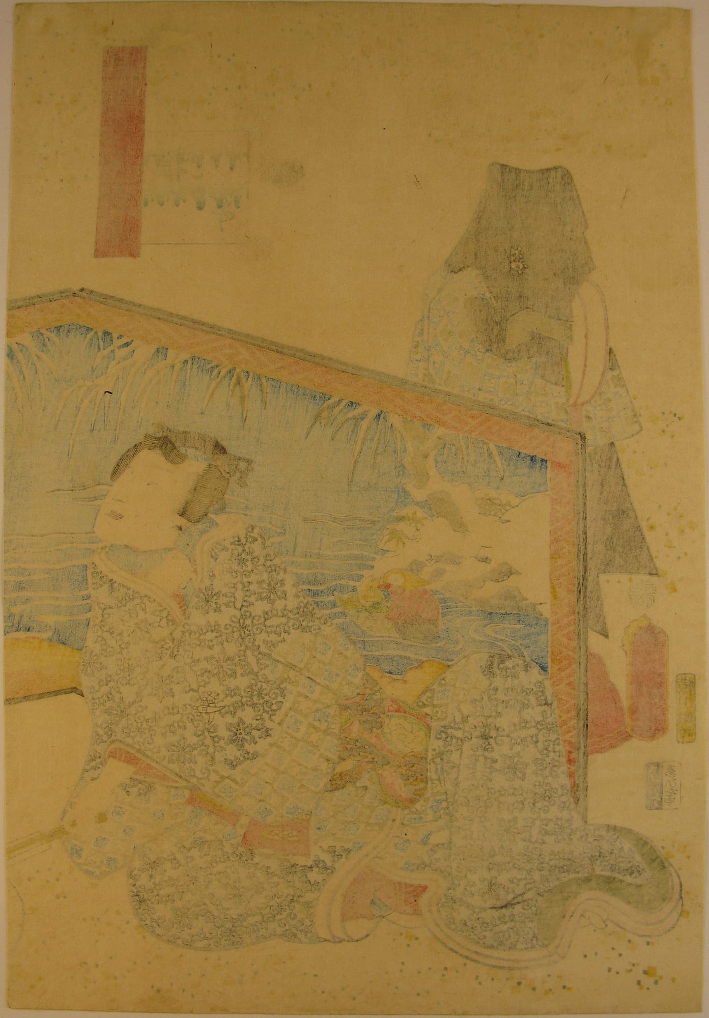 Kunisada / Toyokuni III - woodblock print - Lasting impressions of a late Genji collection - Chapter 46 - verso