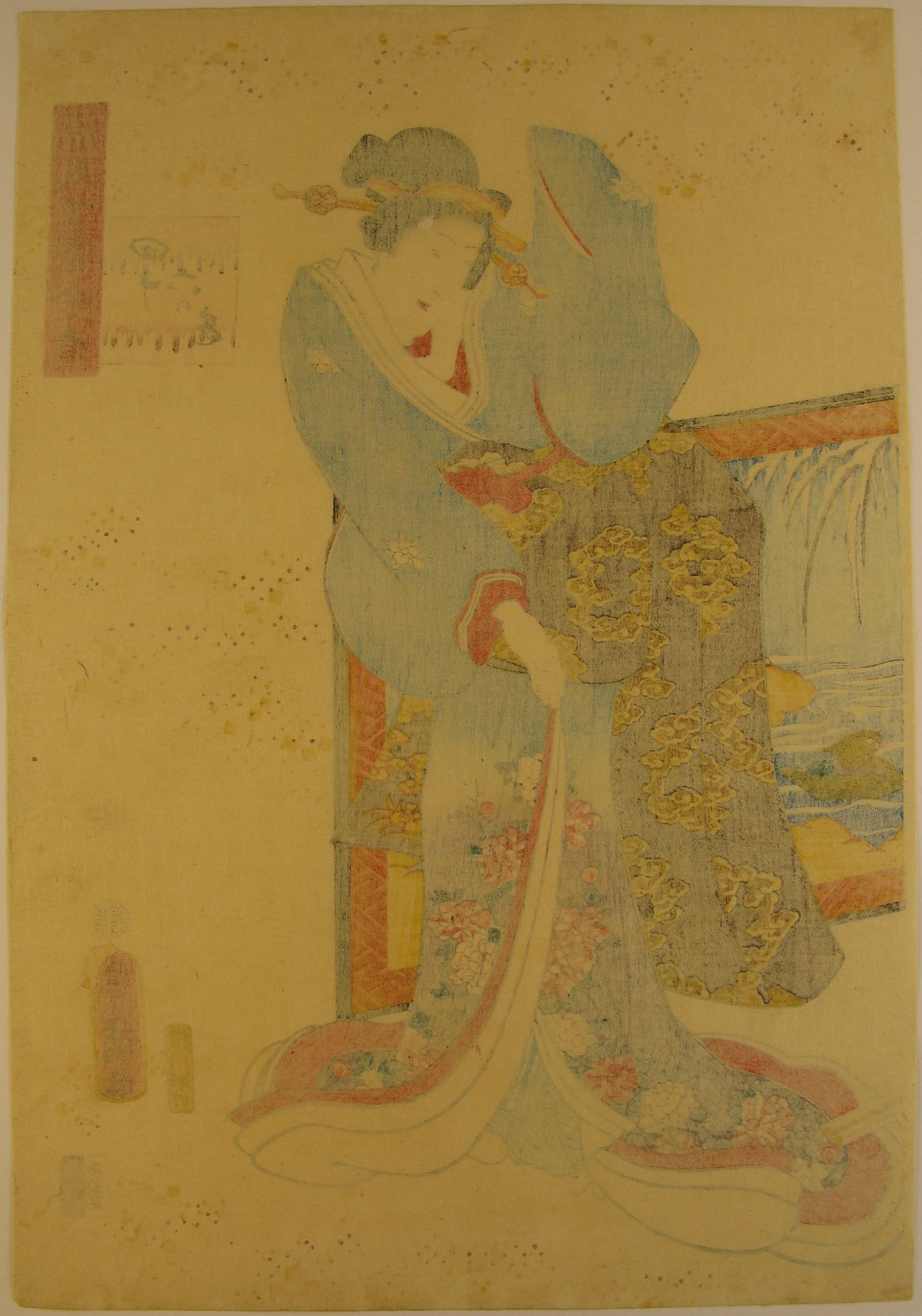 Kunisada / Toyokuni III - woodblock print - Lasting impressions of a late Genji collection - Chapter 46 - verso