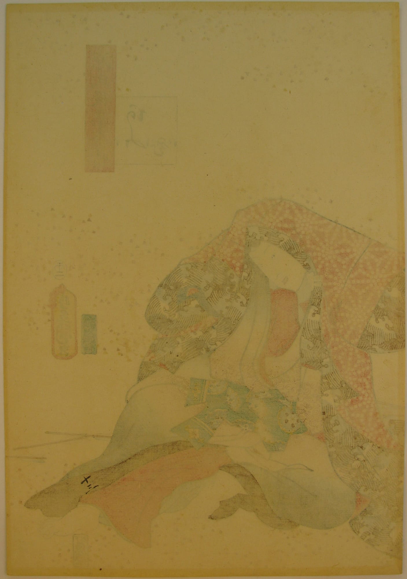 Kunisada / Toyokuni III - woodblock print - Lasting impressions of a late Genji collection - Chapter 13 - verso right