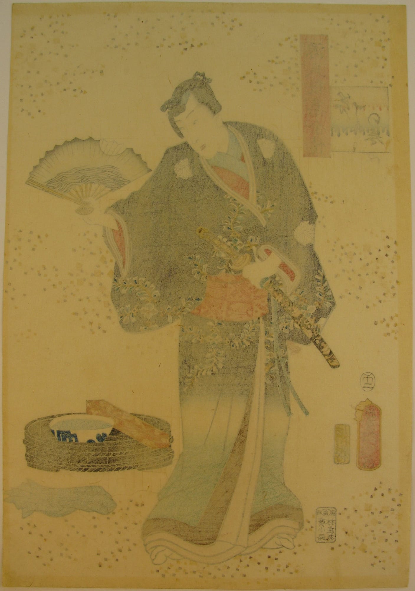 Kunisada / Toyokuni III - woodblock print - Lasting impressions of a late Genji collection - Chapter 15 - verso left