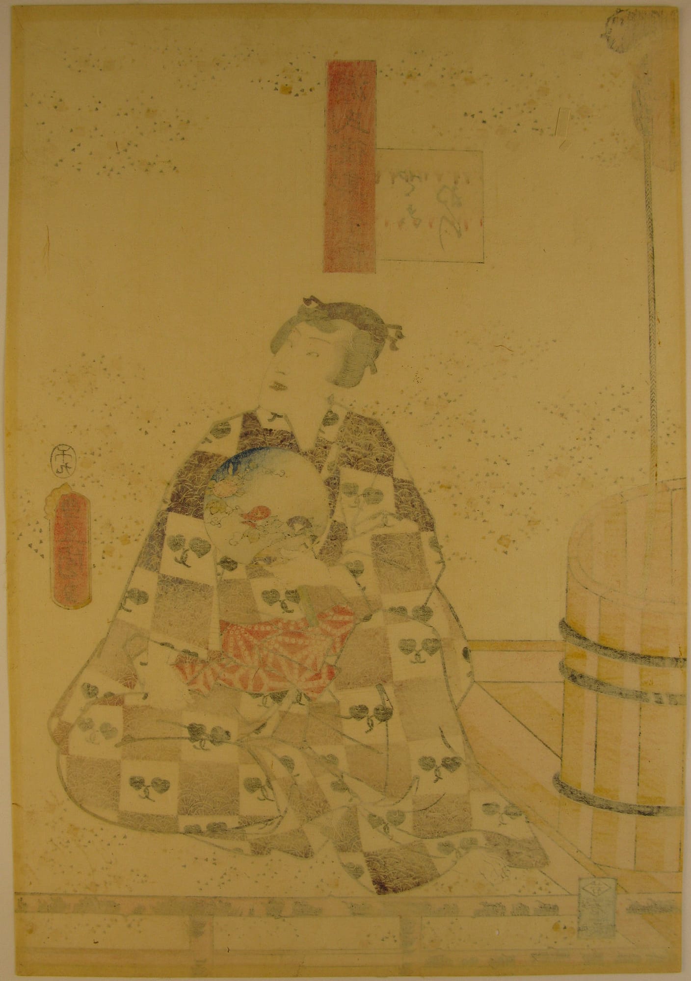 Kunisada / Toyokuni III - woodblock print - Lasting impressions of a late Genji collection - Chapter 26 - verso