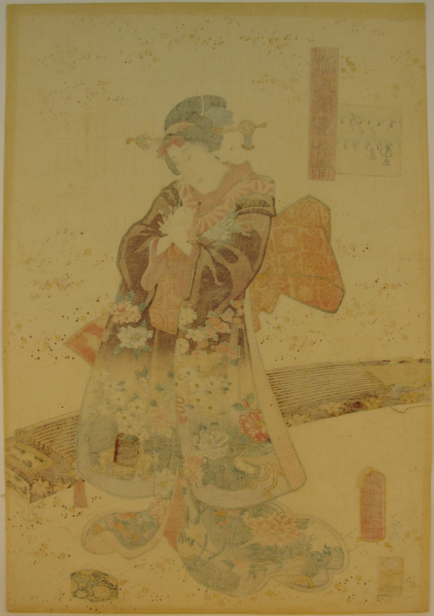 Kunisada / Toyokuni III - woodblock print - Lasting impressions of a late Genji collection - Chapter 11 - verso left