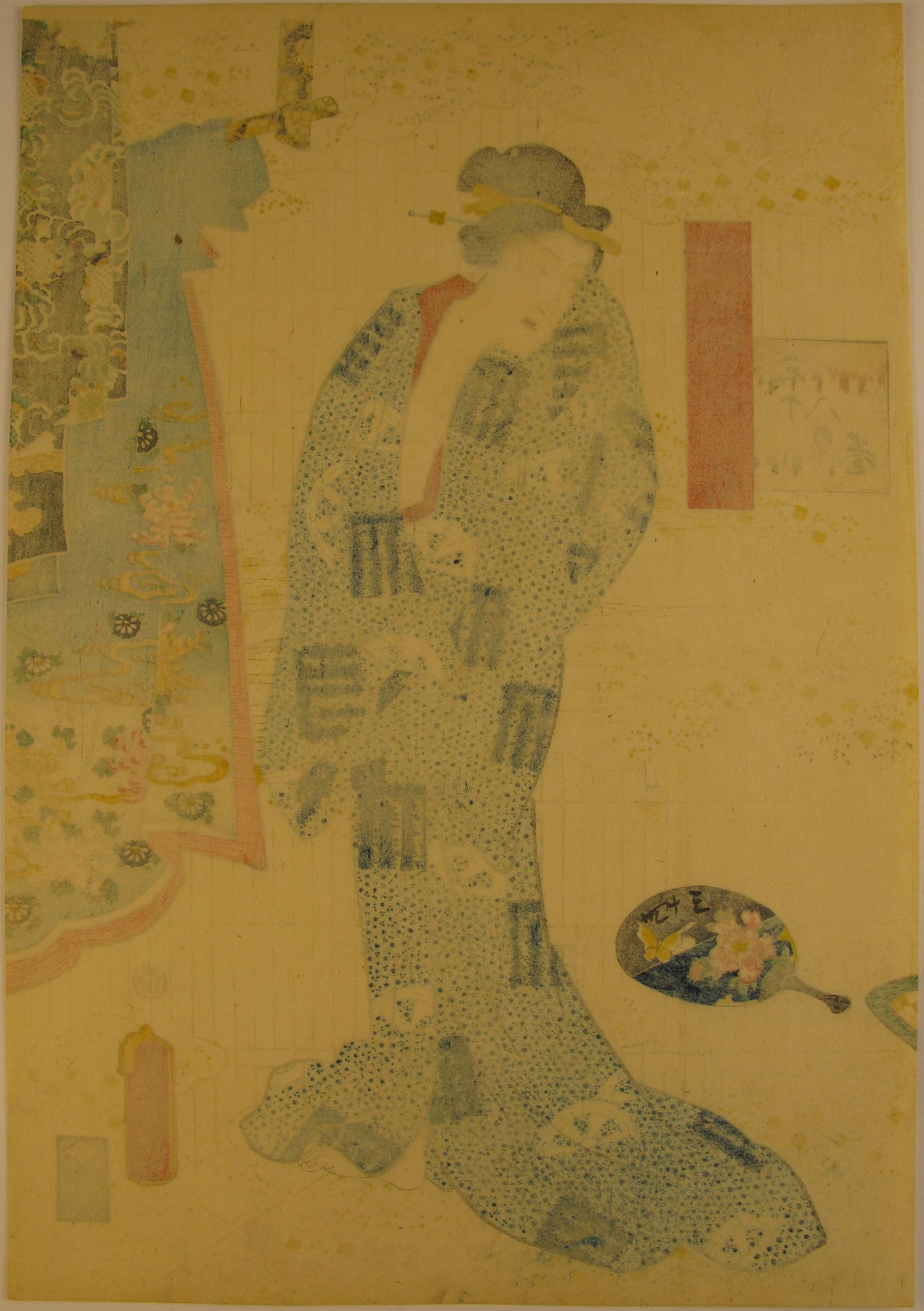 Kunisada / Toyokuni III - woodblock print - Lasting impressions of a late Genji collection - Chapter 38 - verso