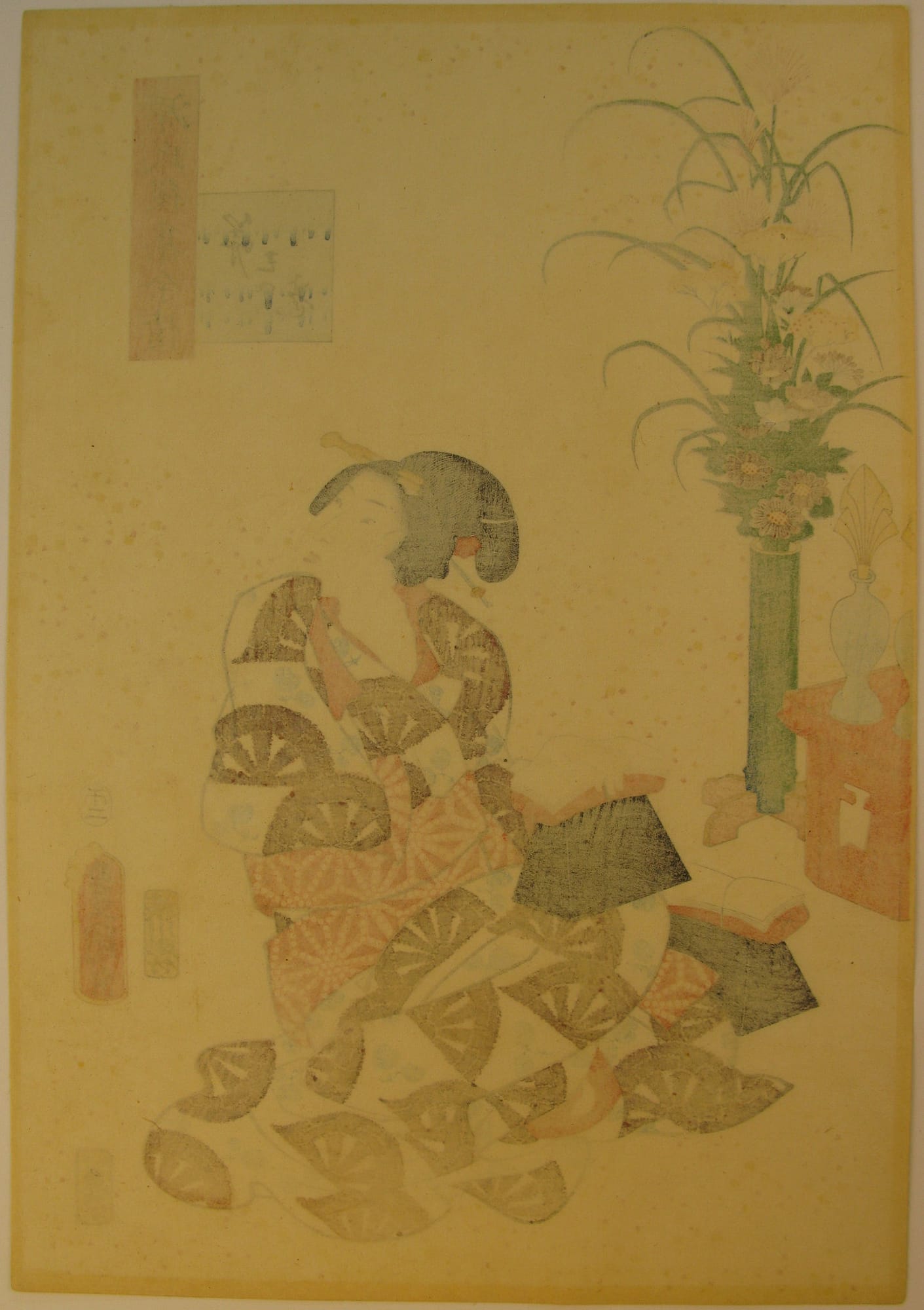 Kunisada / Toyokuni III - woodblock print - Lasting impressions of a late Genji collection - Chapter 5 - verso left
