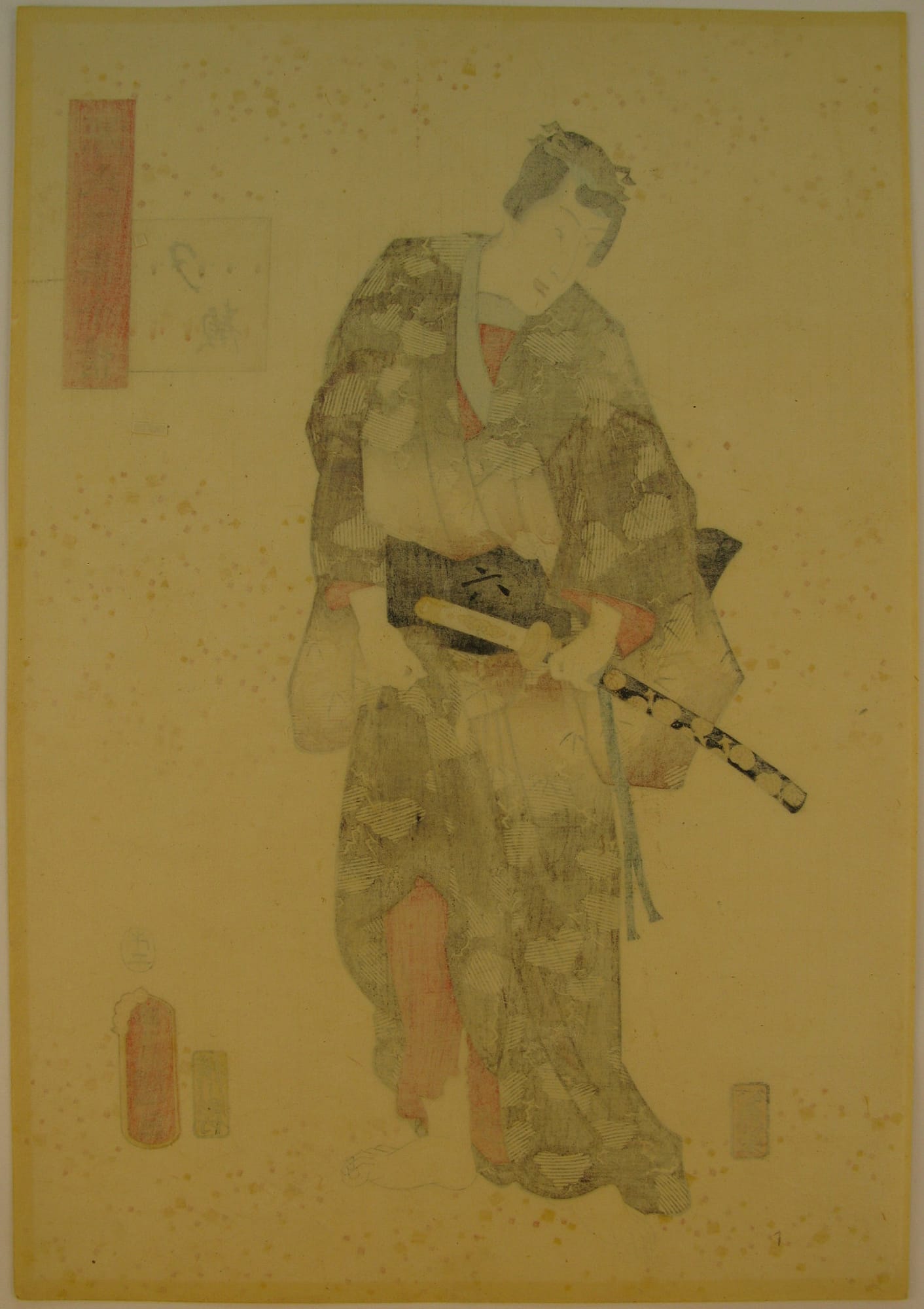 Kunisada / Toyokuni III - woodblock print - Lasting impressions of a late Genji collection - Chapter 5 - verso right