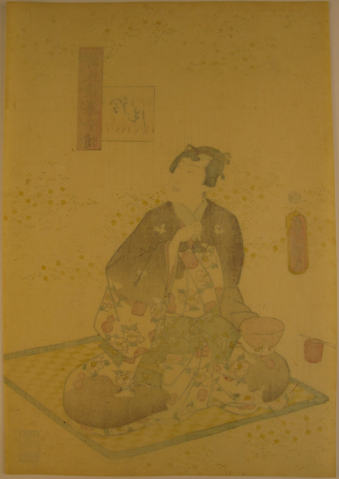Kunisada / Toyokuni III - woodblock print - Lasting impressions of a late Genji collection - Chapter 38 - verso
