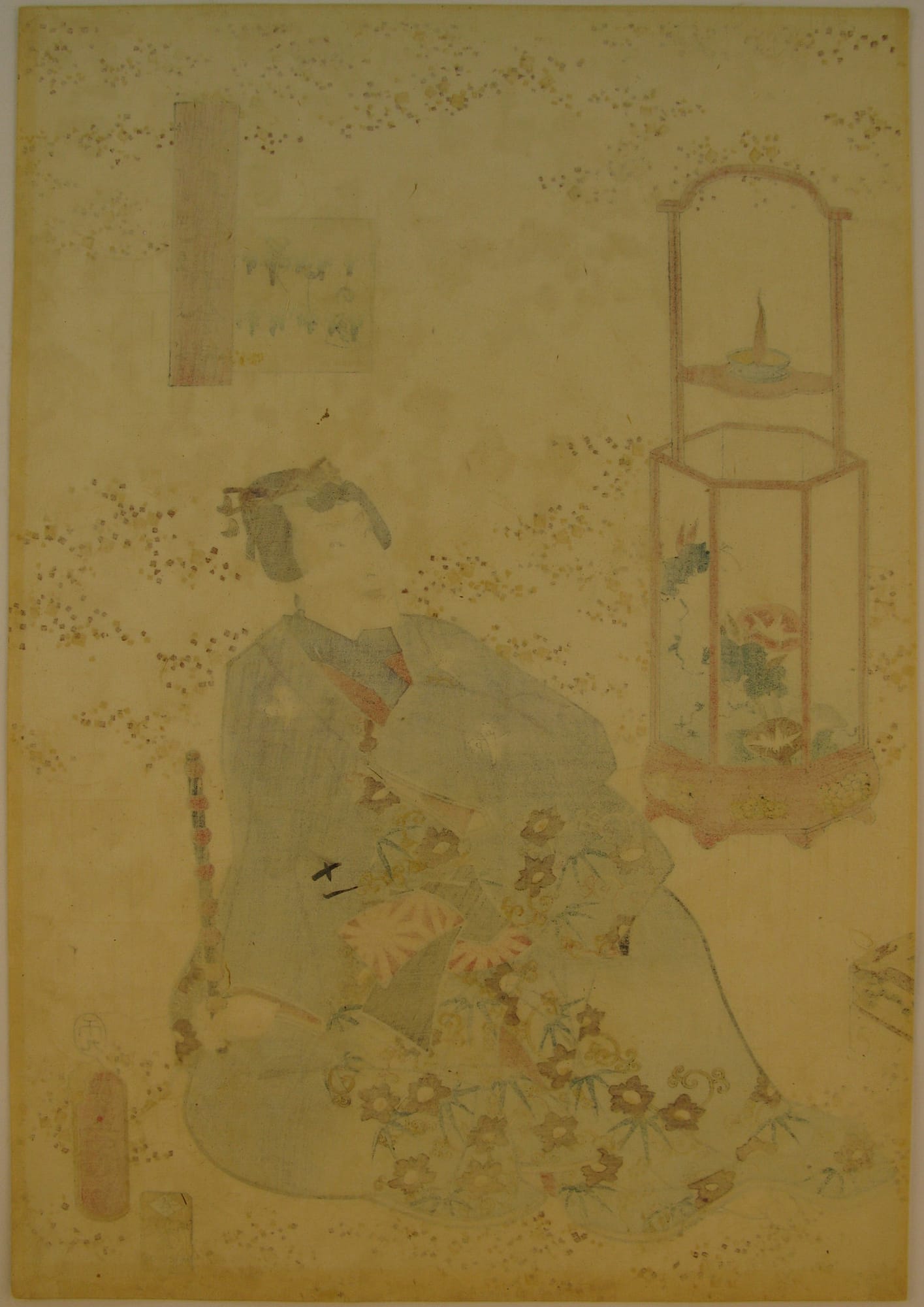 Kunisada / Toyokuni III - woodblock print - Lasting impressions of a late Genji collection - Chapter 11 - verso right