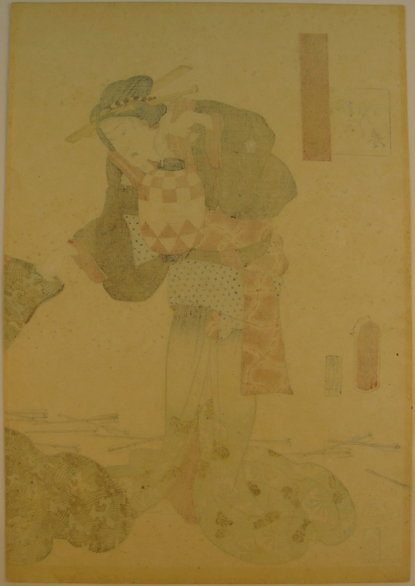 Kunisada / Toyokuni III - woodblock print - Lasting impressions of a late Genji collection - Chapter 13 - verso left