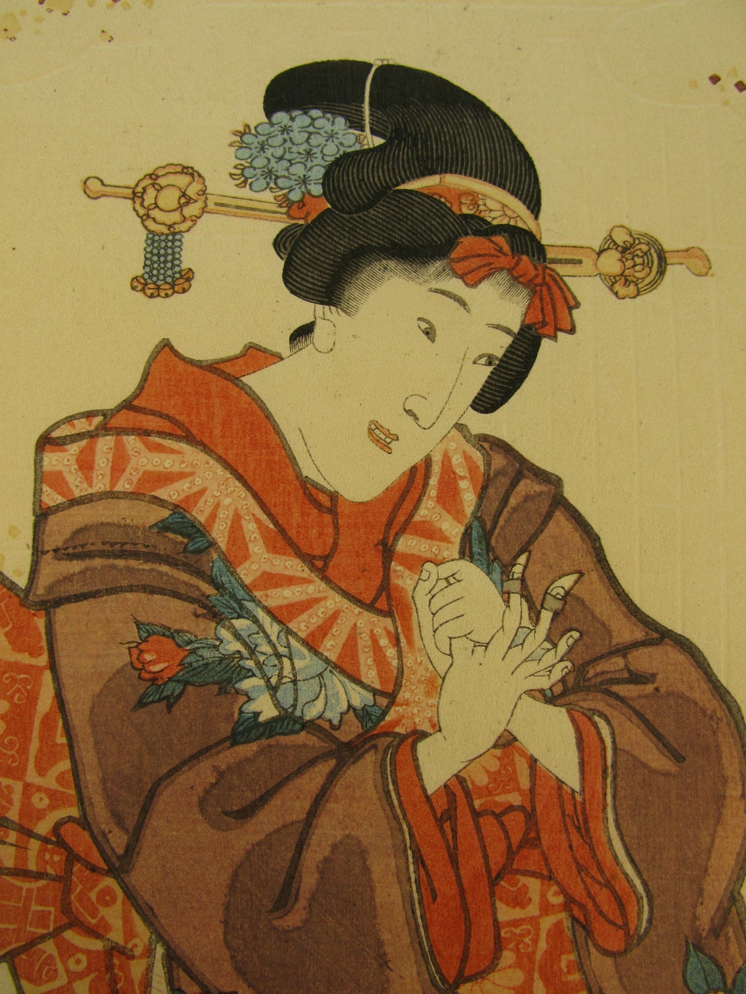 Kunisada / Toyokuni III - woodblock print - Lasting impressions of a late Genji collection - Chapter 11 - detail 1