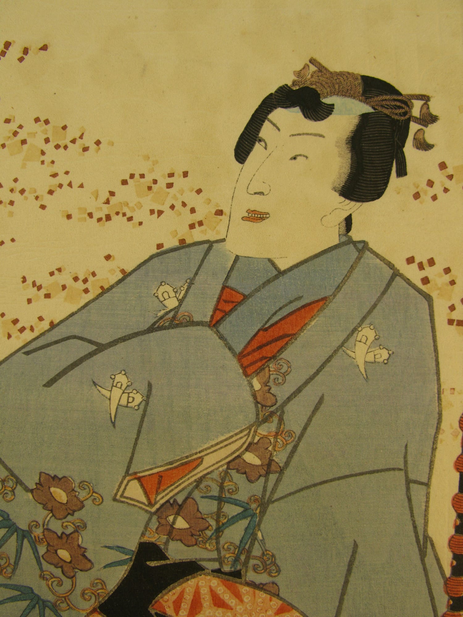 Kunisada / Toyokuni III - woodblock print - Lasting impressions of a late Genji collection - Chapter 11 - detail 1