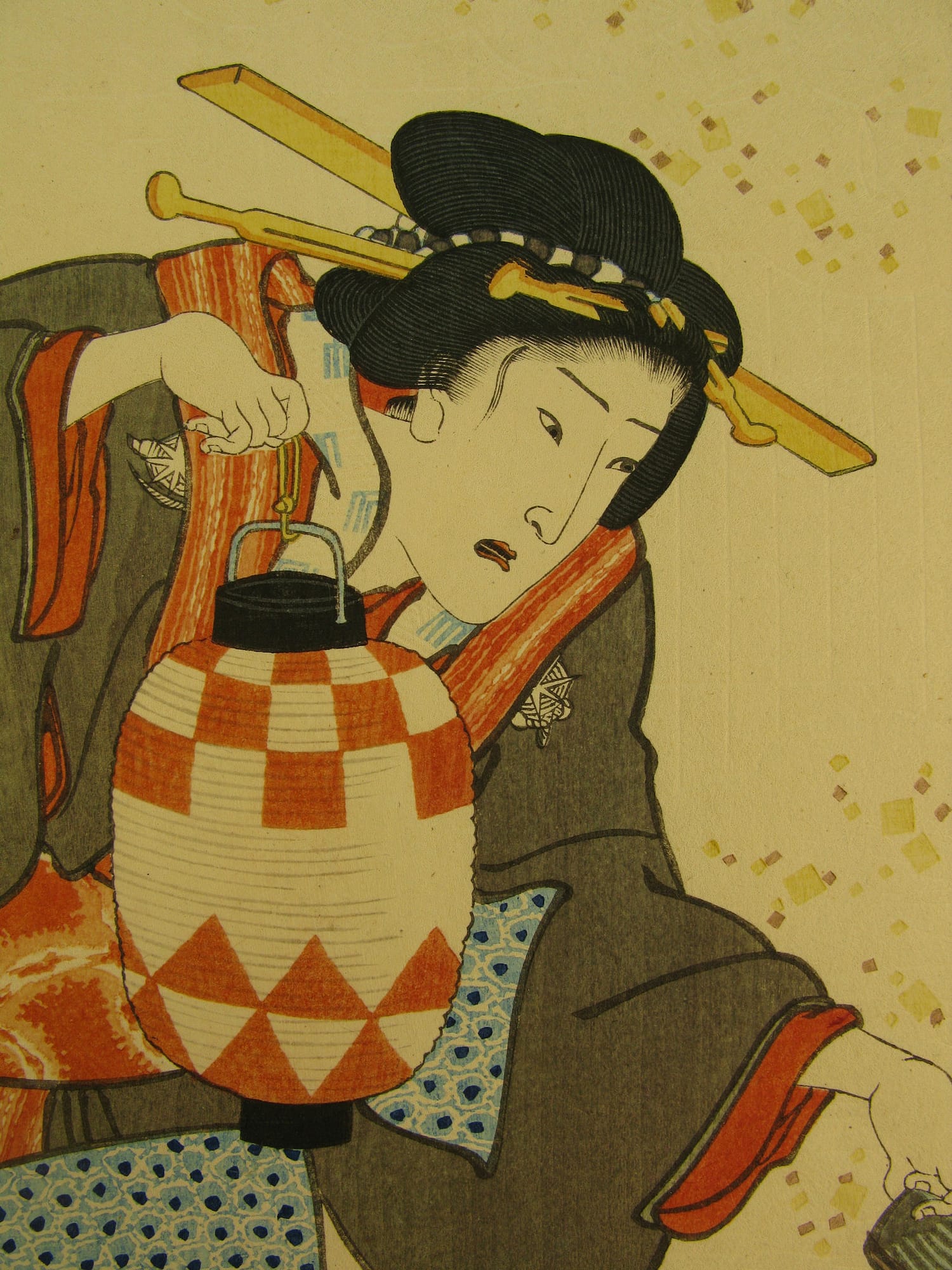 Kunisada / Toyokuni III - woodblock print - Lasting impressions of a late Genji collection - Chapter 13 - detail 1