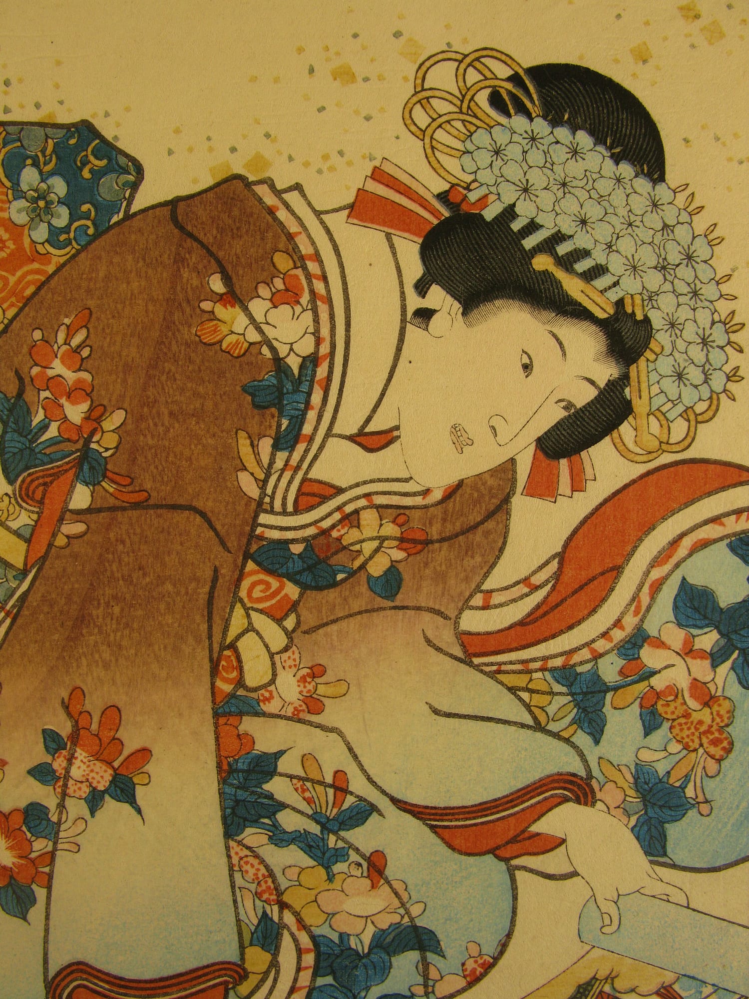 Kunisada / Toyokuni III - woodblock print - Lasting impressions of a late Genji collection - Chapter 25 - detail 1
