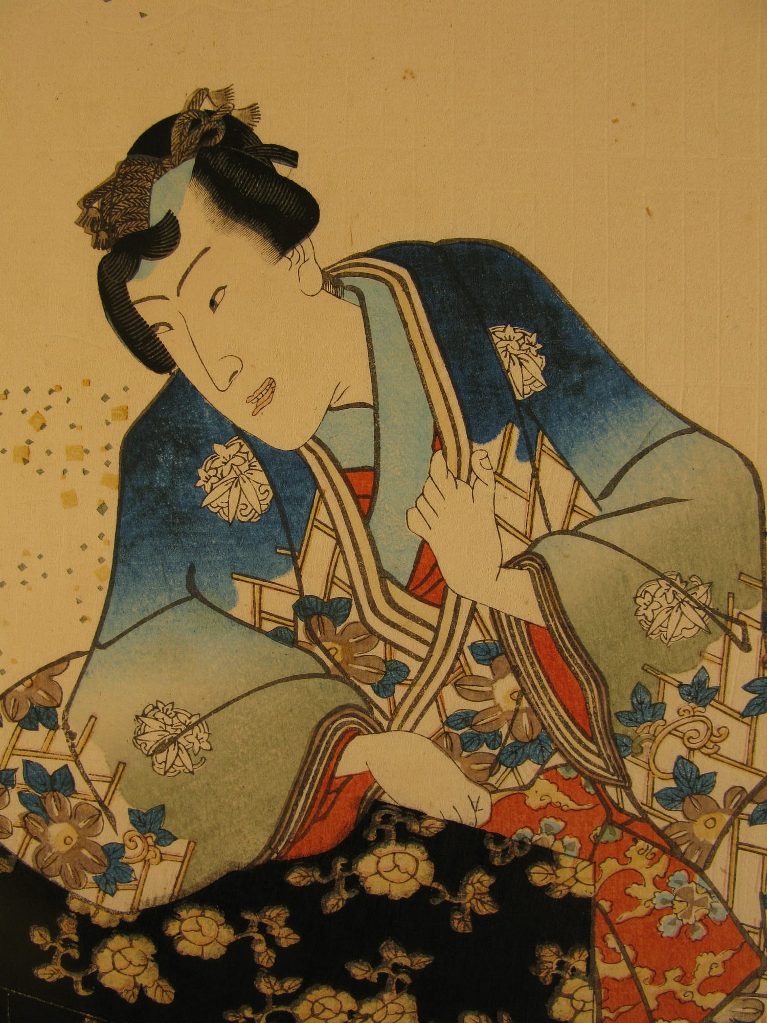Kunisada / Toyokuni III - woodblock print - Lasting impressions of a late Genji collection - Chapter 25 - detail 1