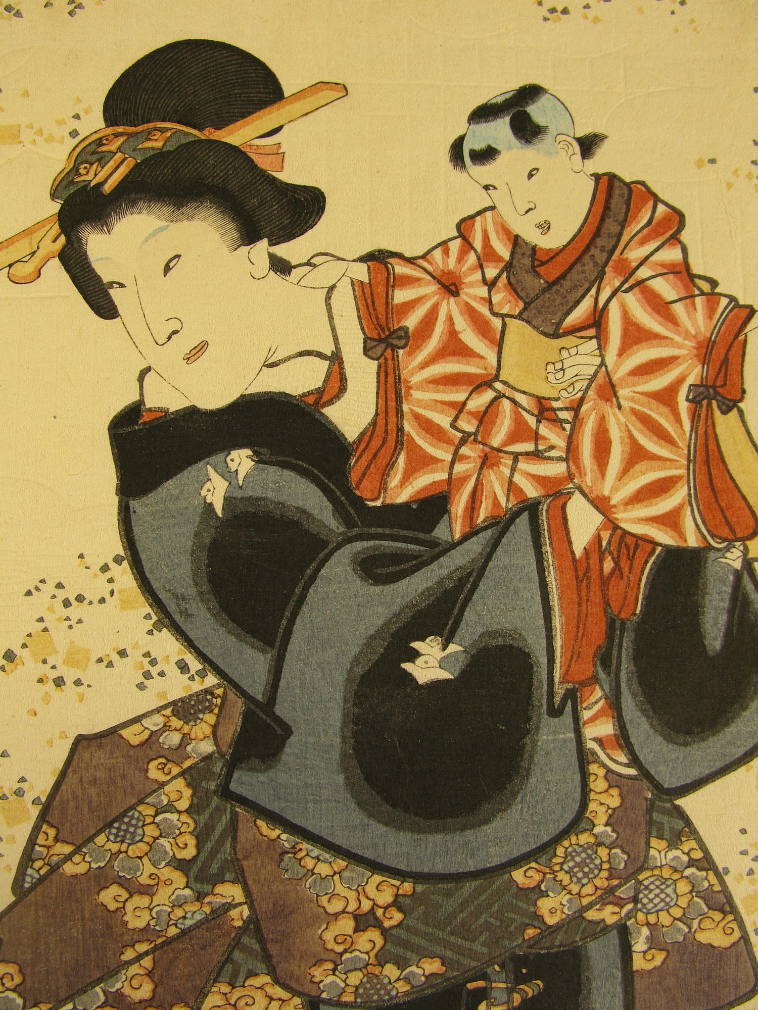 Kunisada / Toyokuni III - woodblock print - Lasting impressions of a late Genji collection - Chapter 26 - detail 1