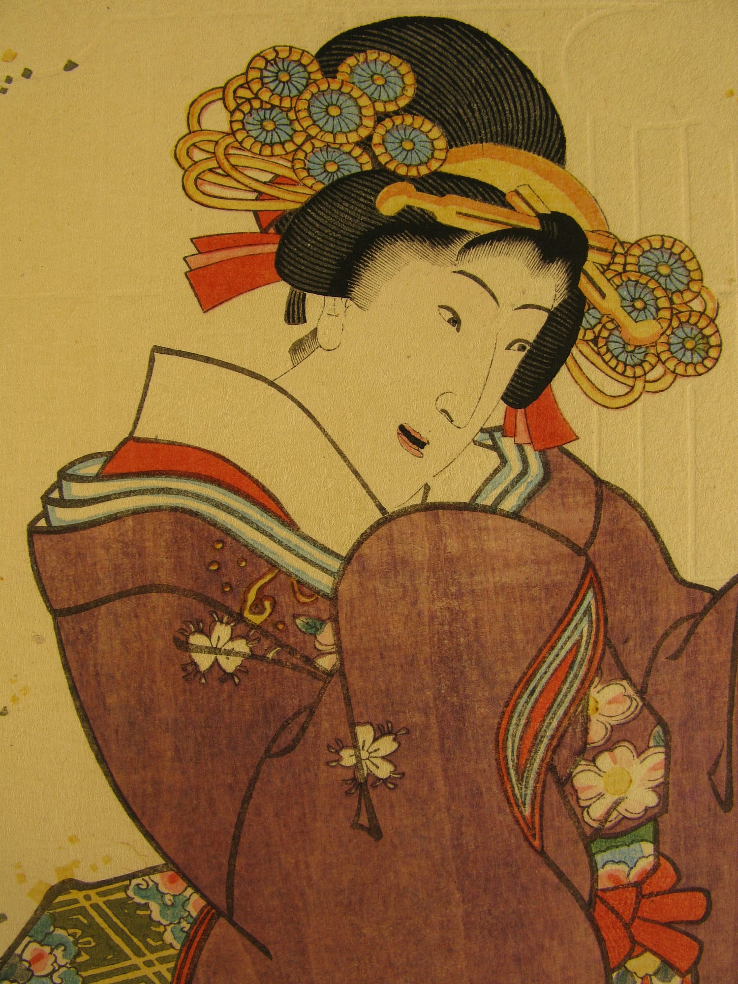 Kunisada / Toyokuni III - woodblock print - Lasting impressions of a late Genji collection - Chapter 34 - detail 1
