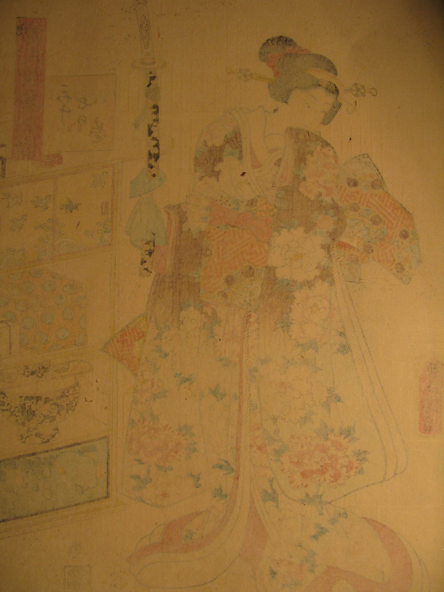 Kunisada / Toyokuni III - woodblock print - Lasting impressions of a late Genji collection - Chapter 37 - verso