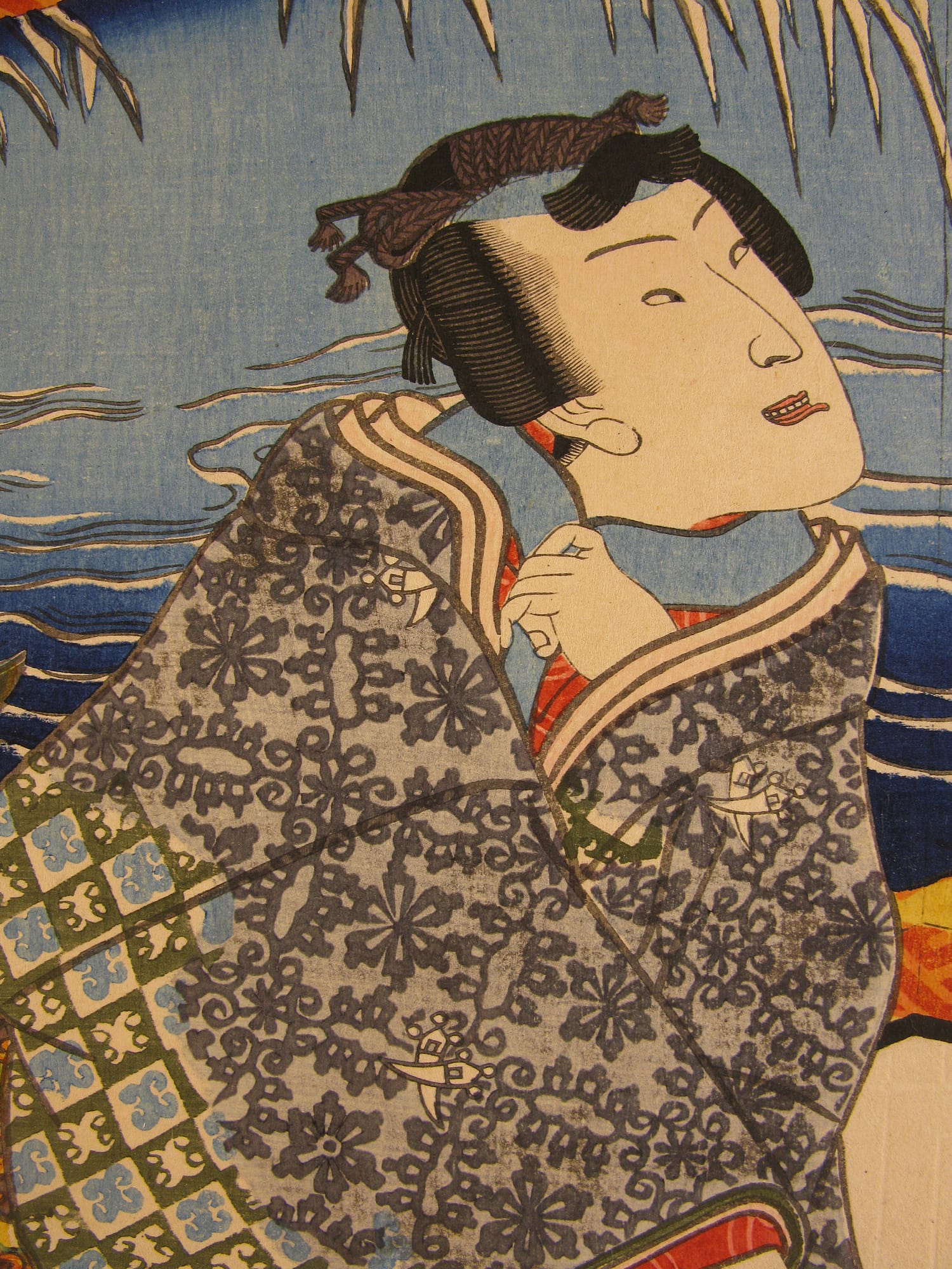 Kunisada / Toyokuni III - woodblock print - Lasting impressions of a late Genji collection - Chapter 46 - detail 1