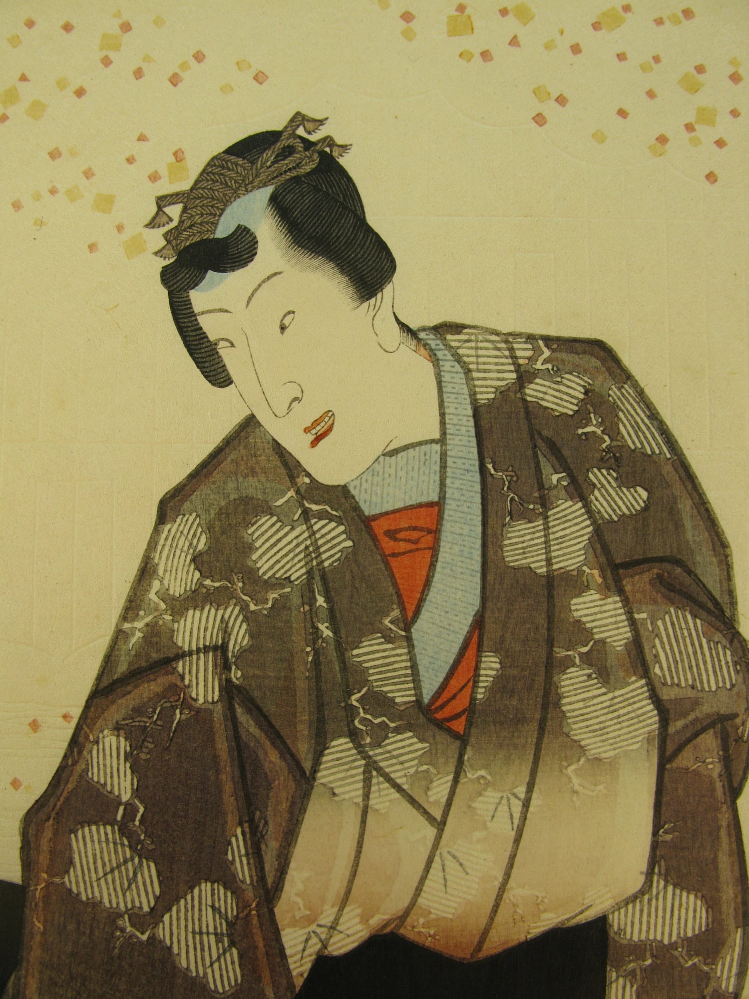 Kunisada / Toyokuni III - woodblock print - Lasting impressions of a late Genji collection - Chapter 5 - detail 1