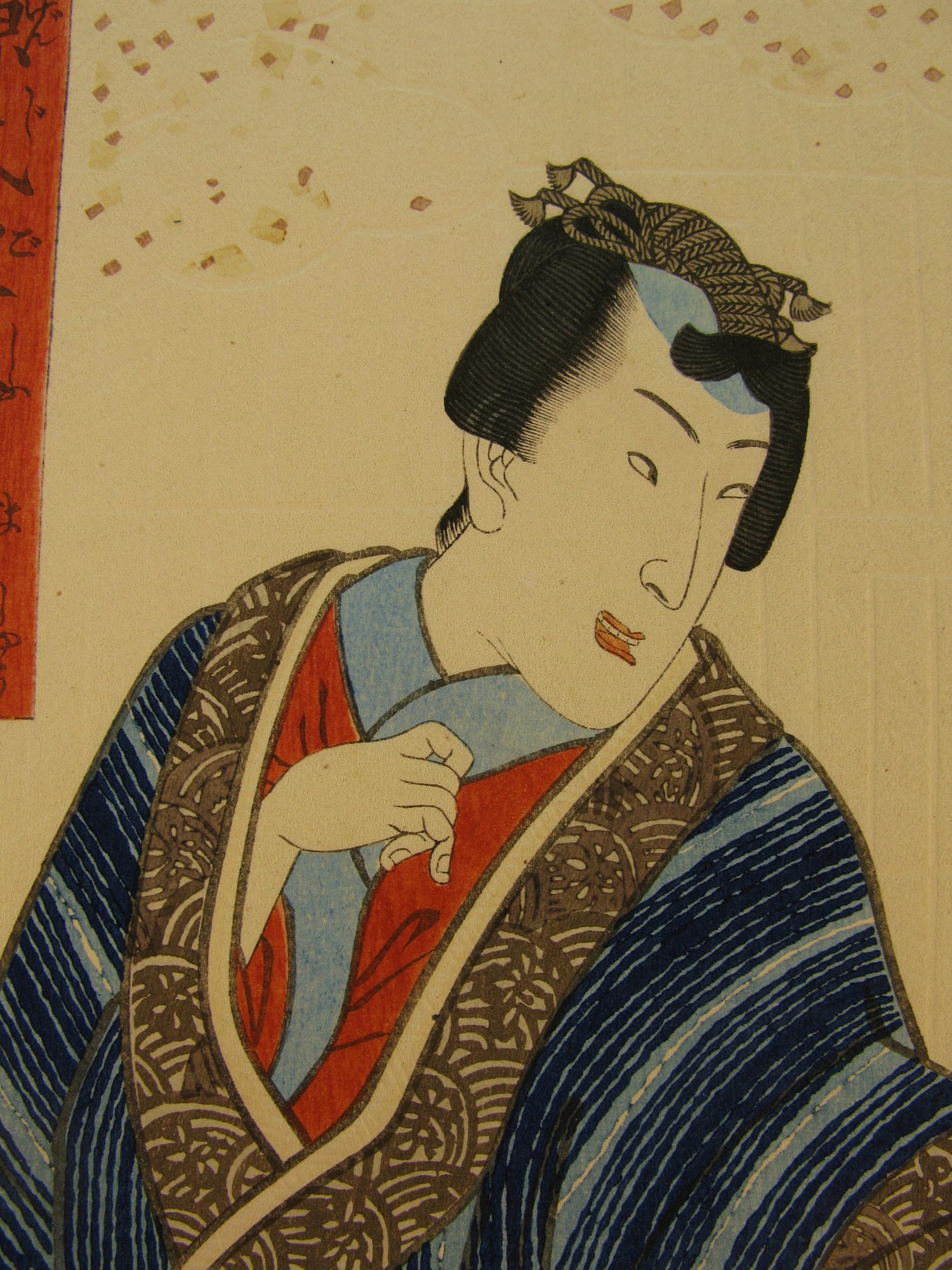 Kunisada / Toyokuni III - woodblock print - Lasting impressions of a late Genji collection - Chapter 6 - detail 1