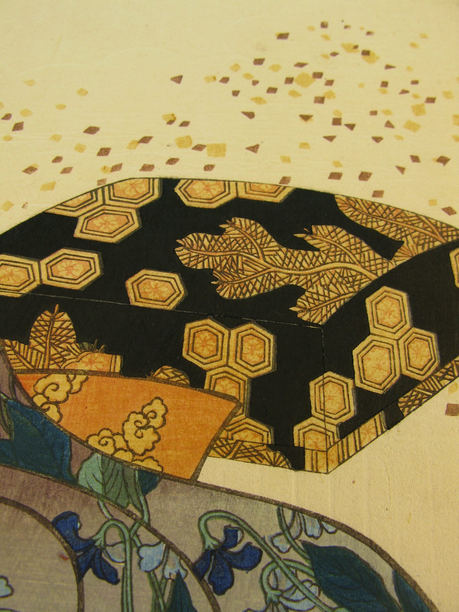 Kunisada / Toyokuni III - woodblock print - Lasting impressions of a late Genji collection - Chapter 6 - detail 3