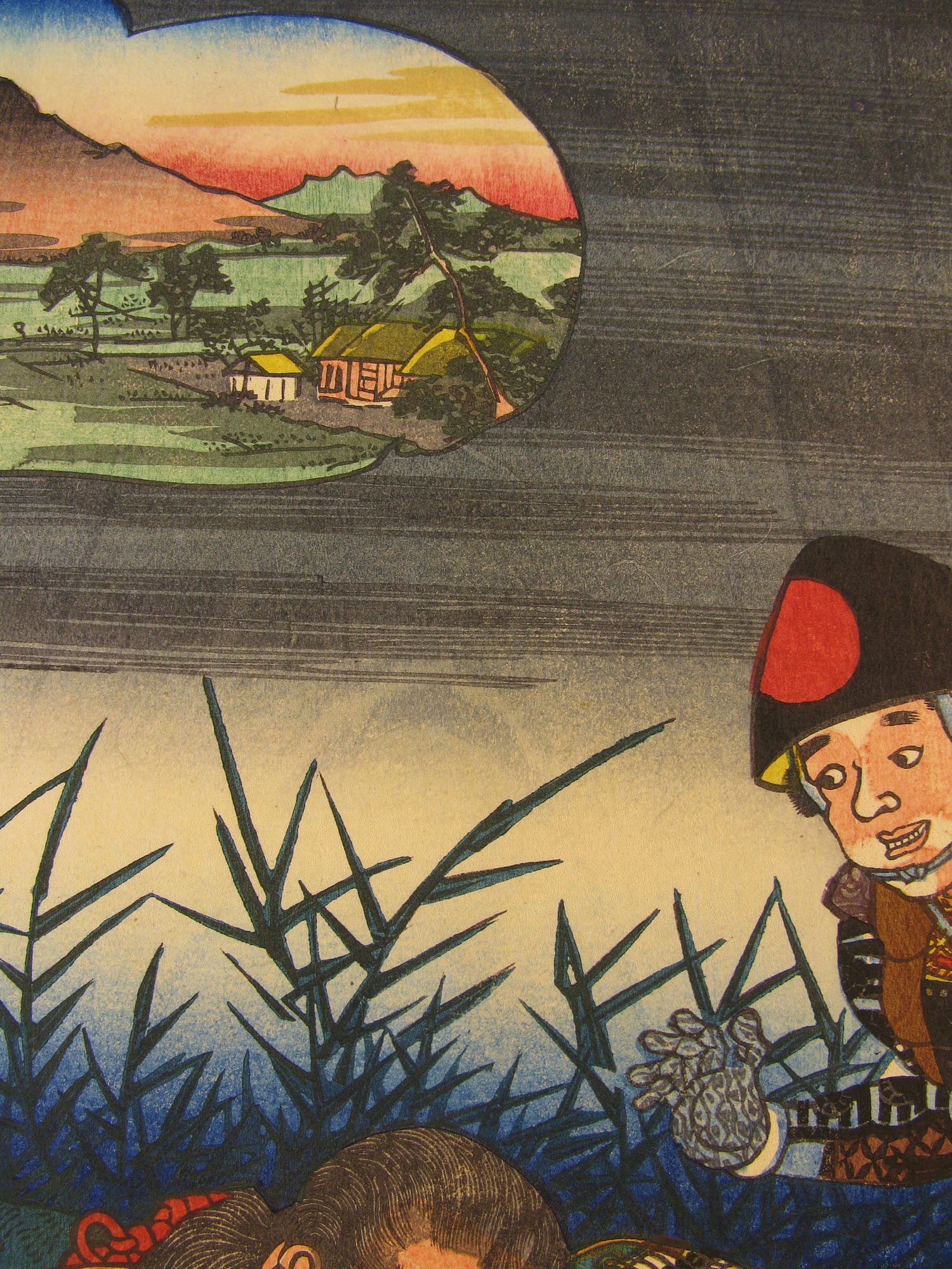 Kuniyoshi - Kisokaido rokujuku tsugi - Echikawa - detail 5