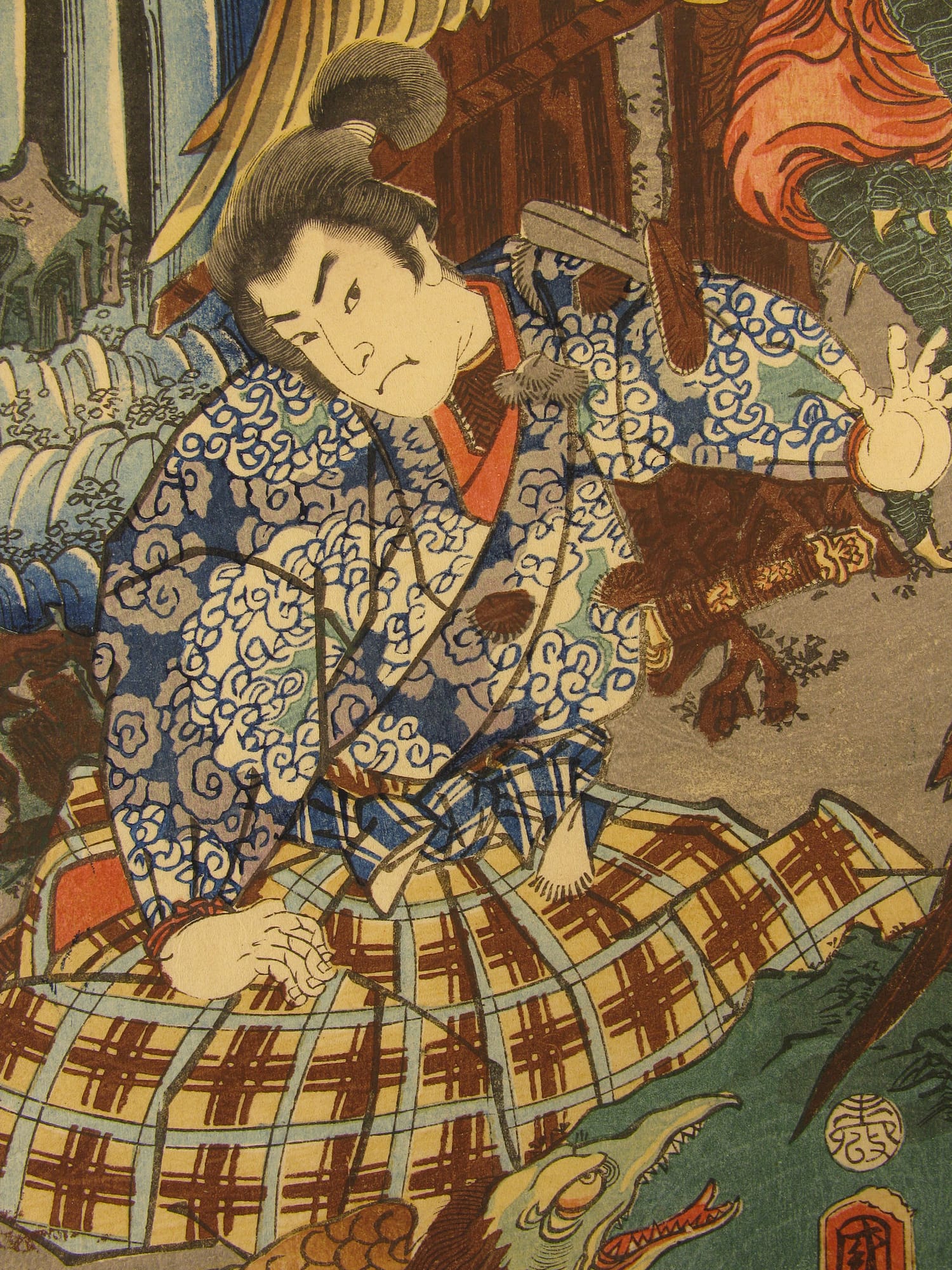 Kunitsuna - Ushiwakamaru training with the tengu - detail 02