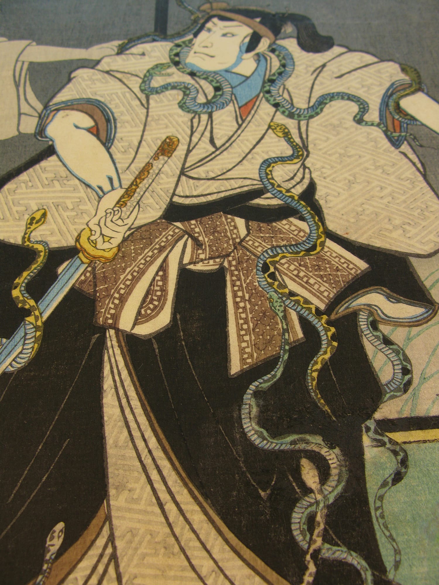 Kuniyoshi - woodblock print - Ghost of Asakura Togo - triptych - detail 4