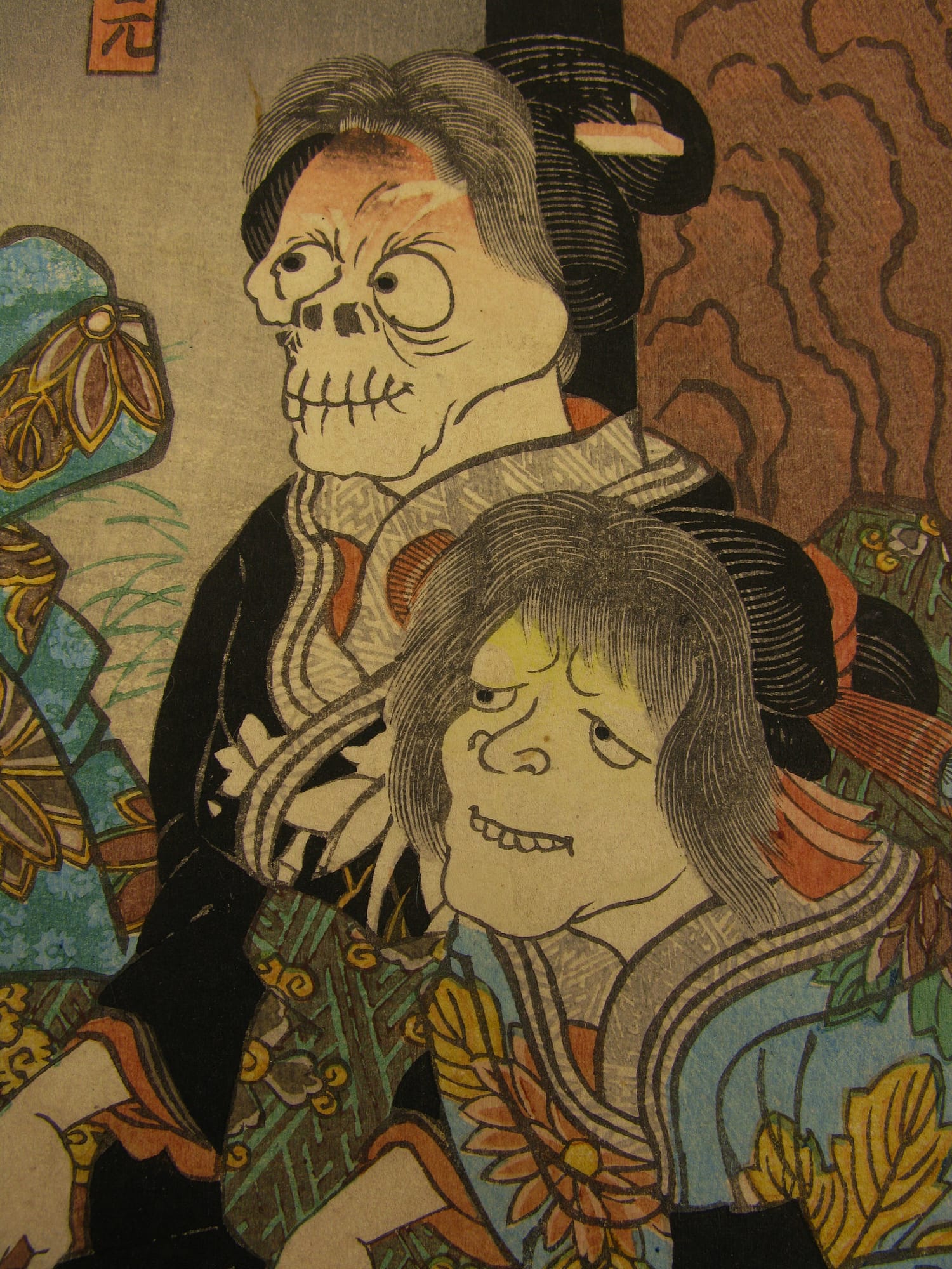 Kuniyoshi - woodblock print - Ghost of Asakura Togo - triptych - detail 3