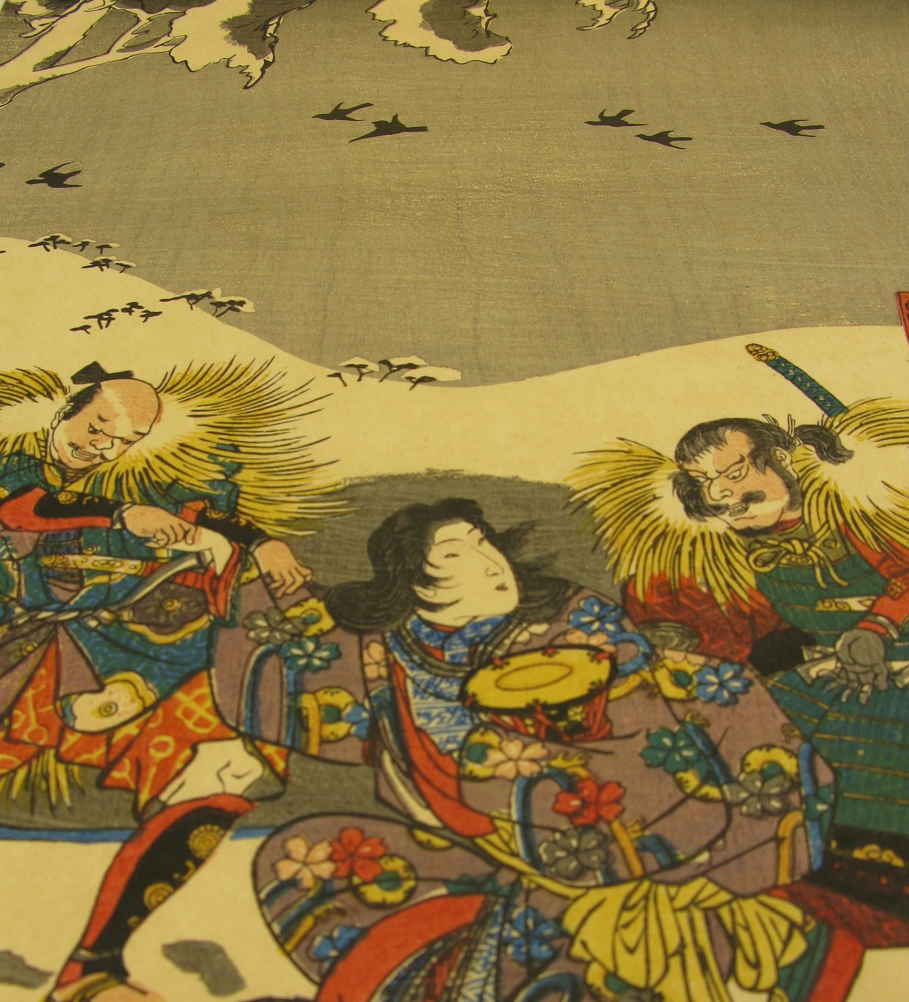 Kuniyoshi - Yoshitsune and his retainers at Mount Yoshino - detail 4