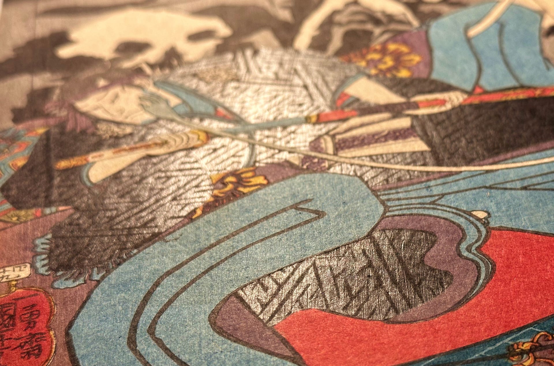 Kuniyoshi - Kisokaido rokujuku tsugi - hosokute - detail 7