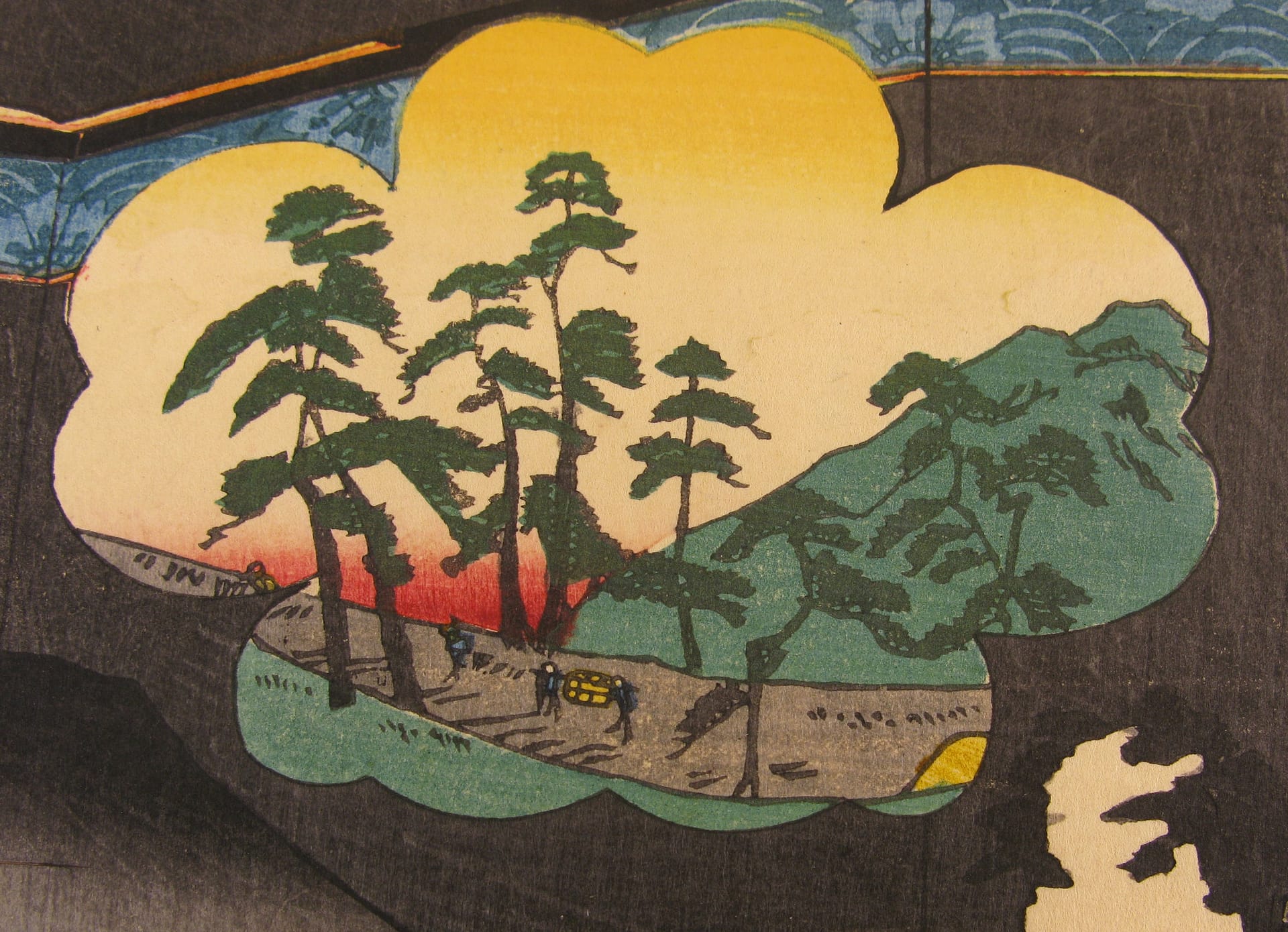 Kuniyoshi - Kisokaido rokujuku tsugi - hosokute - detail 2