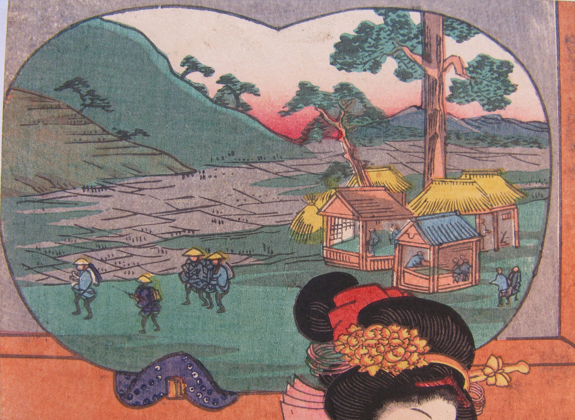 Kuniyoshi - Kisokaido rokujuku tsugi - nagakubo - detail 2