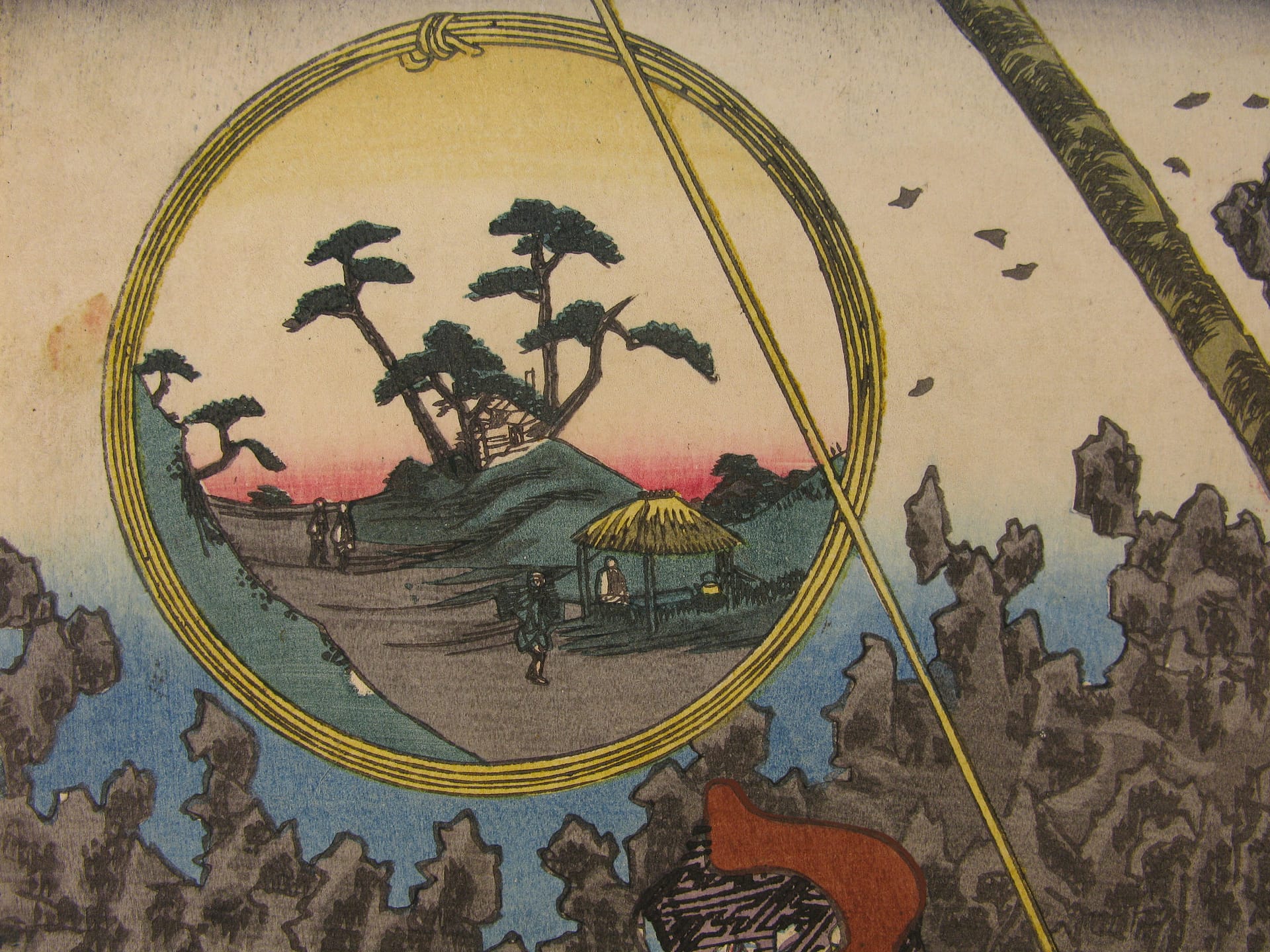 Kuniyoshi - Kisokaido rokujuku tsugi - Fukaya - detail 2