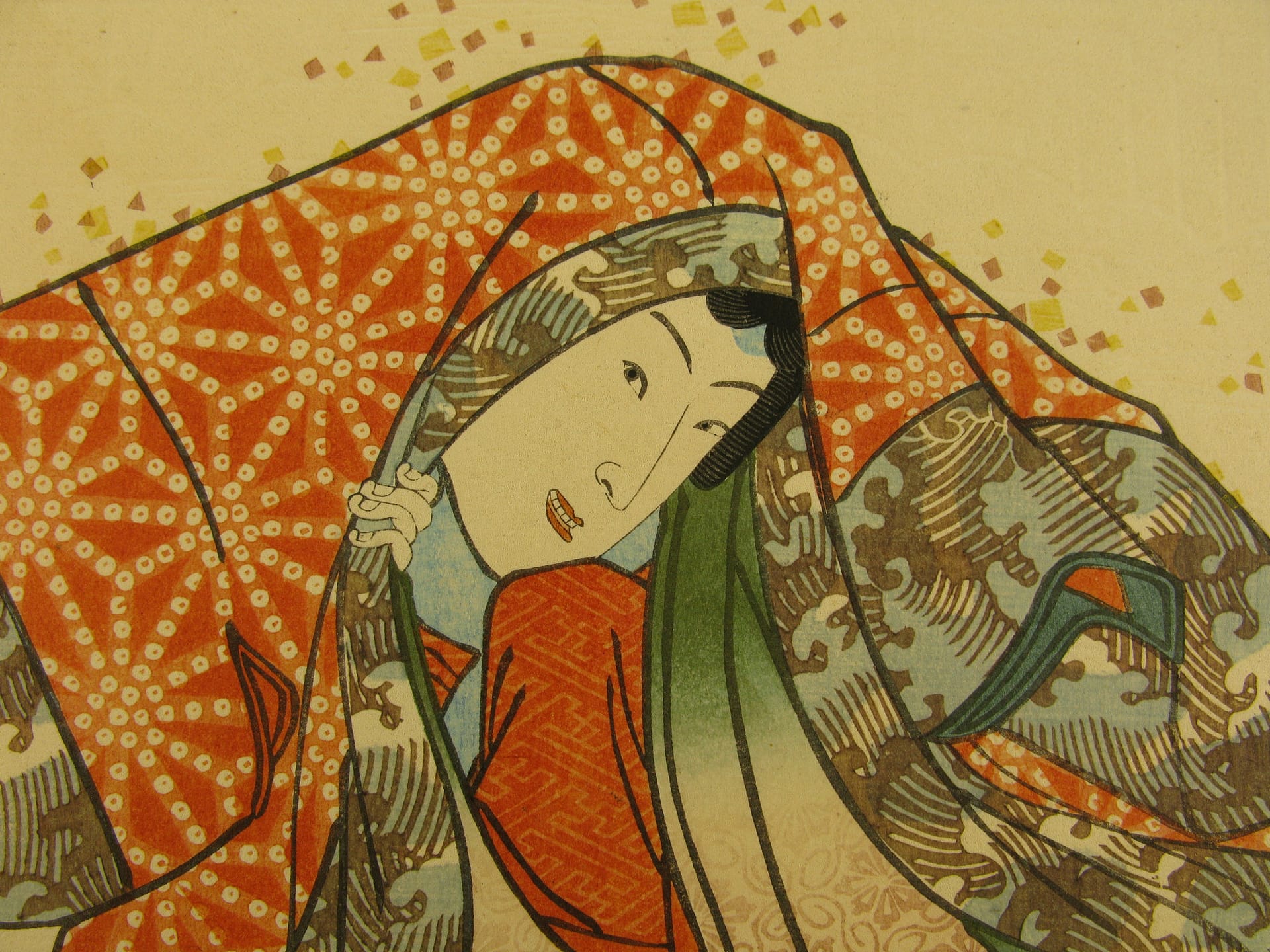 Kunisada / Toyokuni III - woodblock print - Lasting impressions of a late Genji collection - Chapter 13 - detail 1