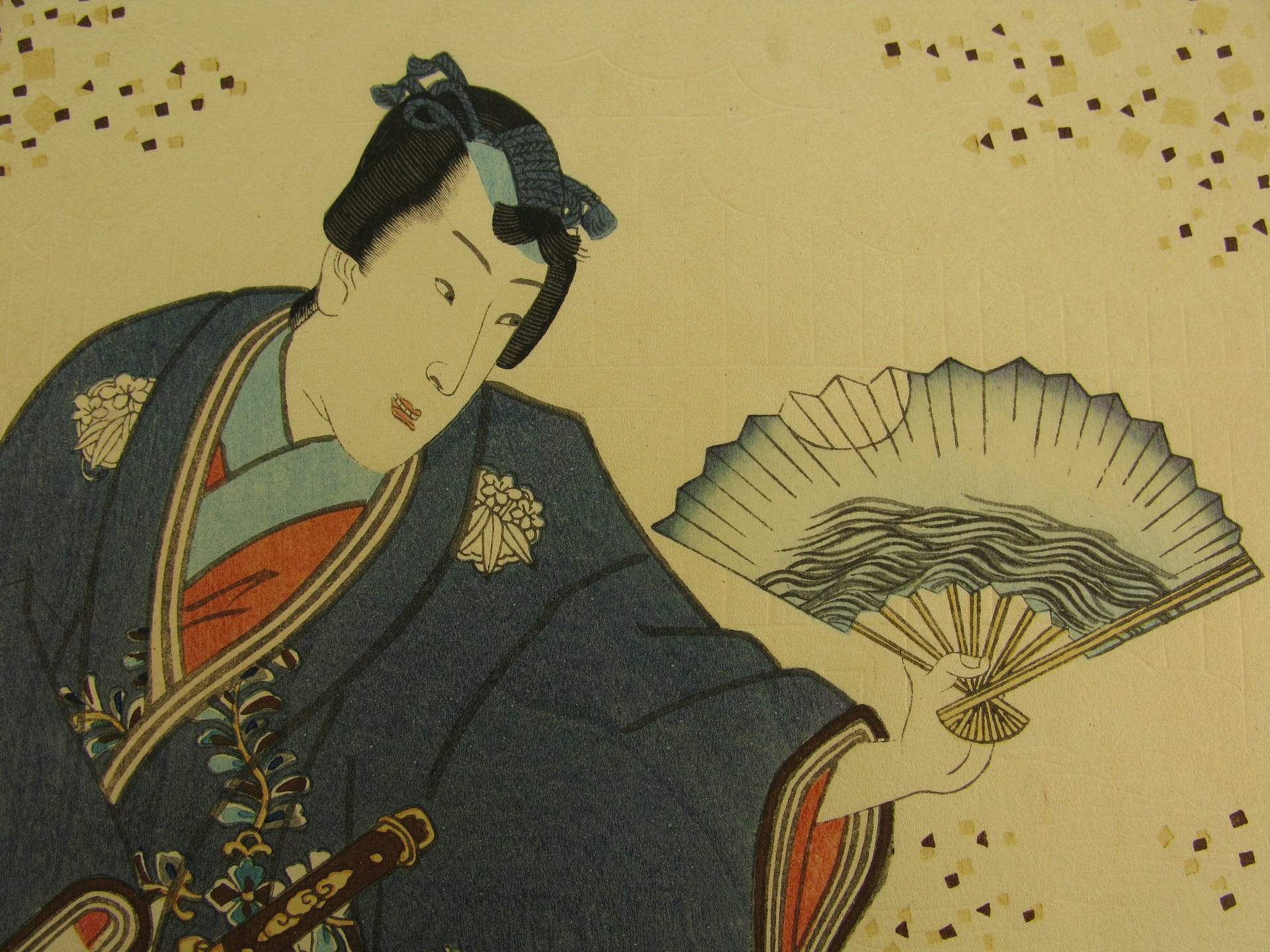 Kunisada / Toyokuni III - woodblock print - Lasting impressions of a late Genji collection - Chapter 15 - detail 1