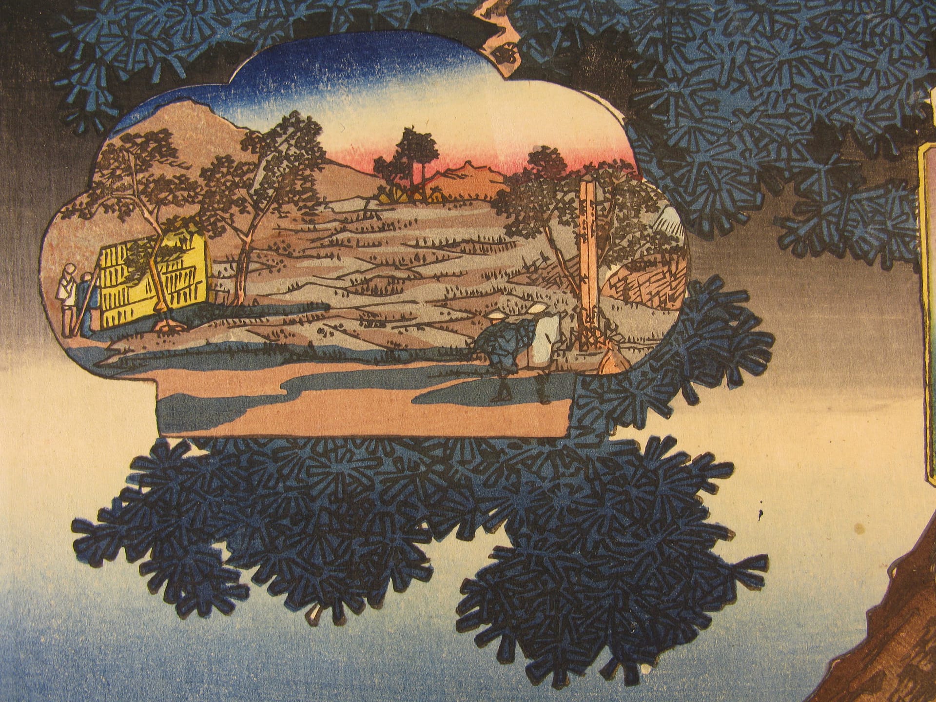 Kuniyoshi - Kisokaido rokujuku tsugi - Matsuida - detail 5