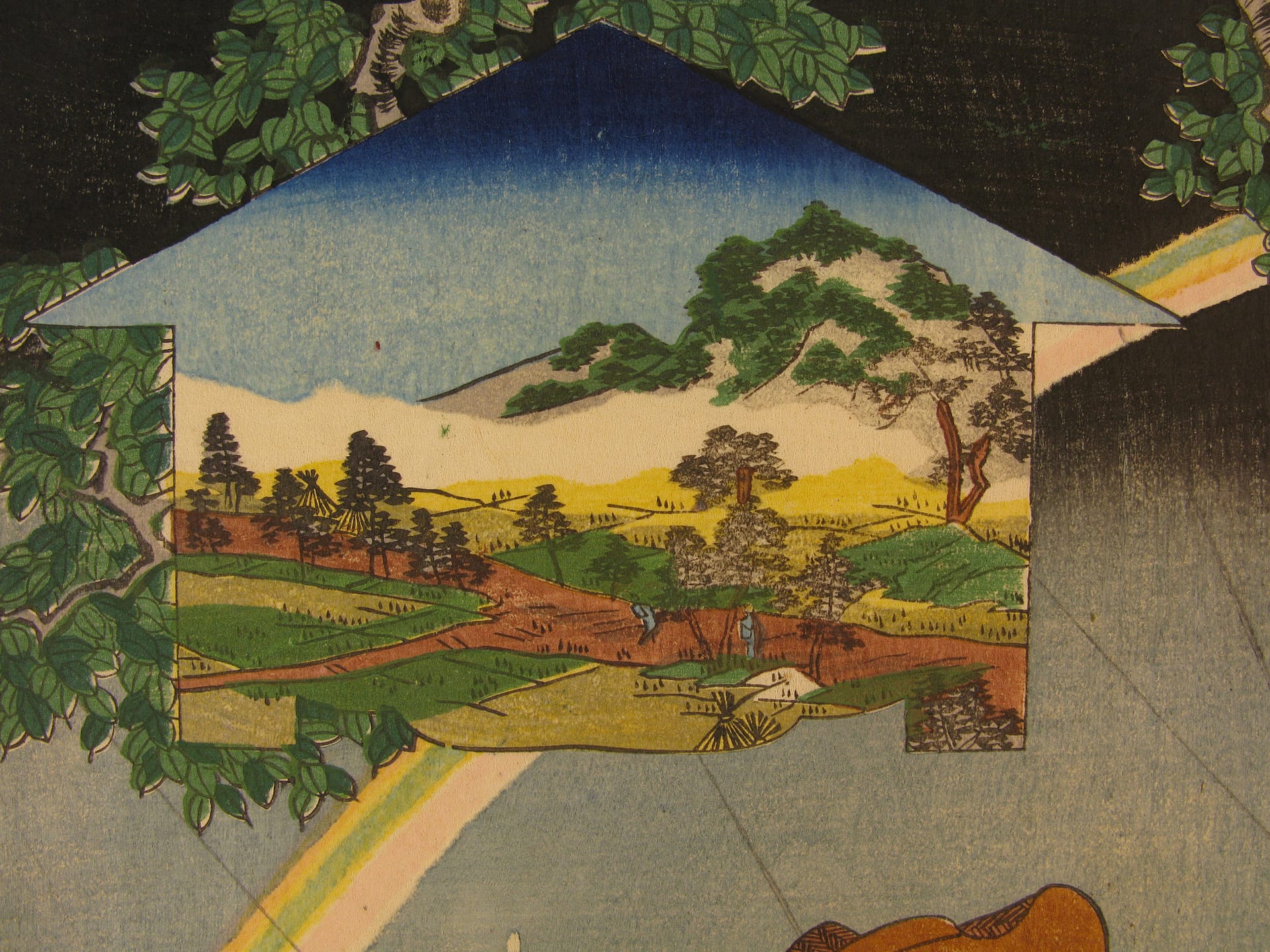 Kuniyoshi - Kisokaido rokujuku tsugi - yawata - detail 2