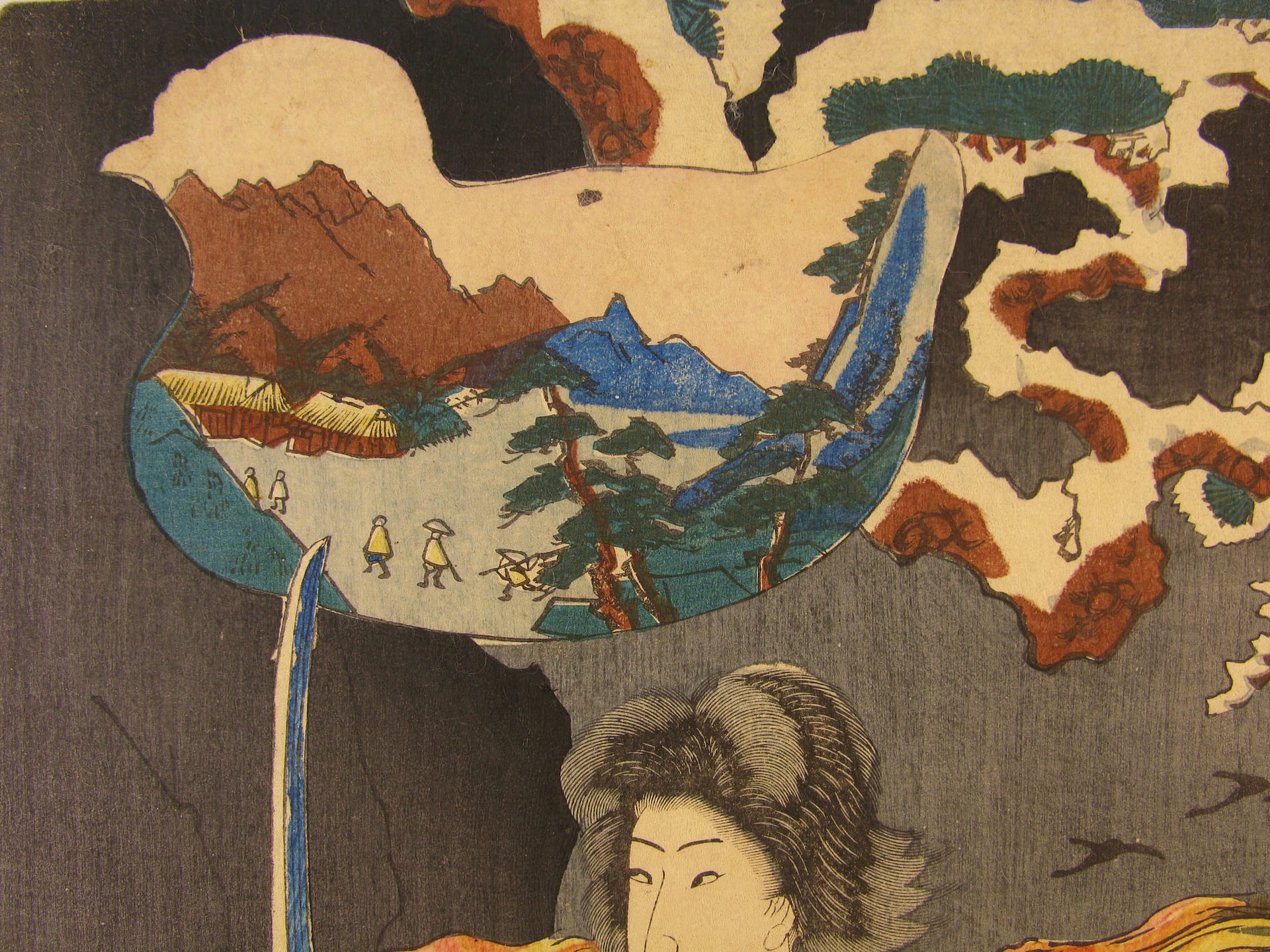 Kuniyoshi - Kisokaido rokujuku tsugi - ashida - detail 2