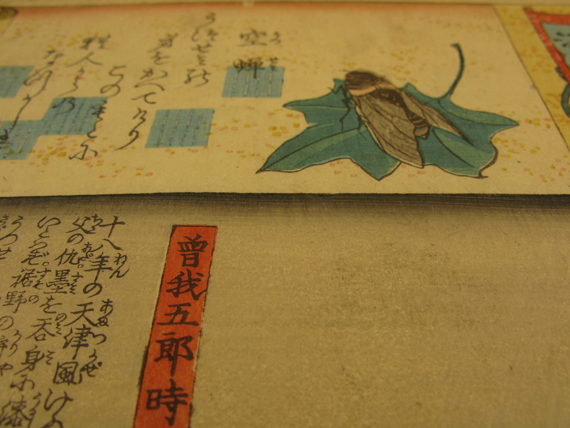 Kuniyoshi woodblock print - Genji kumo ukiyo-e awase - Utsusemi - detail 2