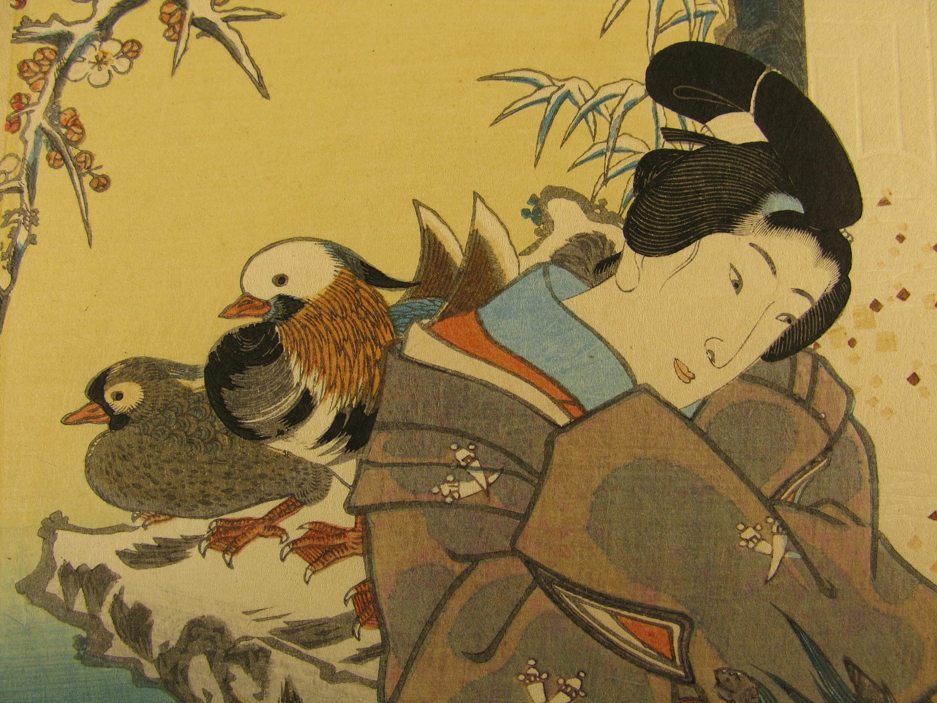 Kunisada / Toyokuni III - woodblock print - Lasting impressions of a late Genji collection - Chapter 31 - detail 1