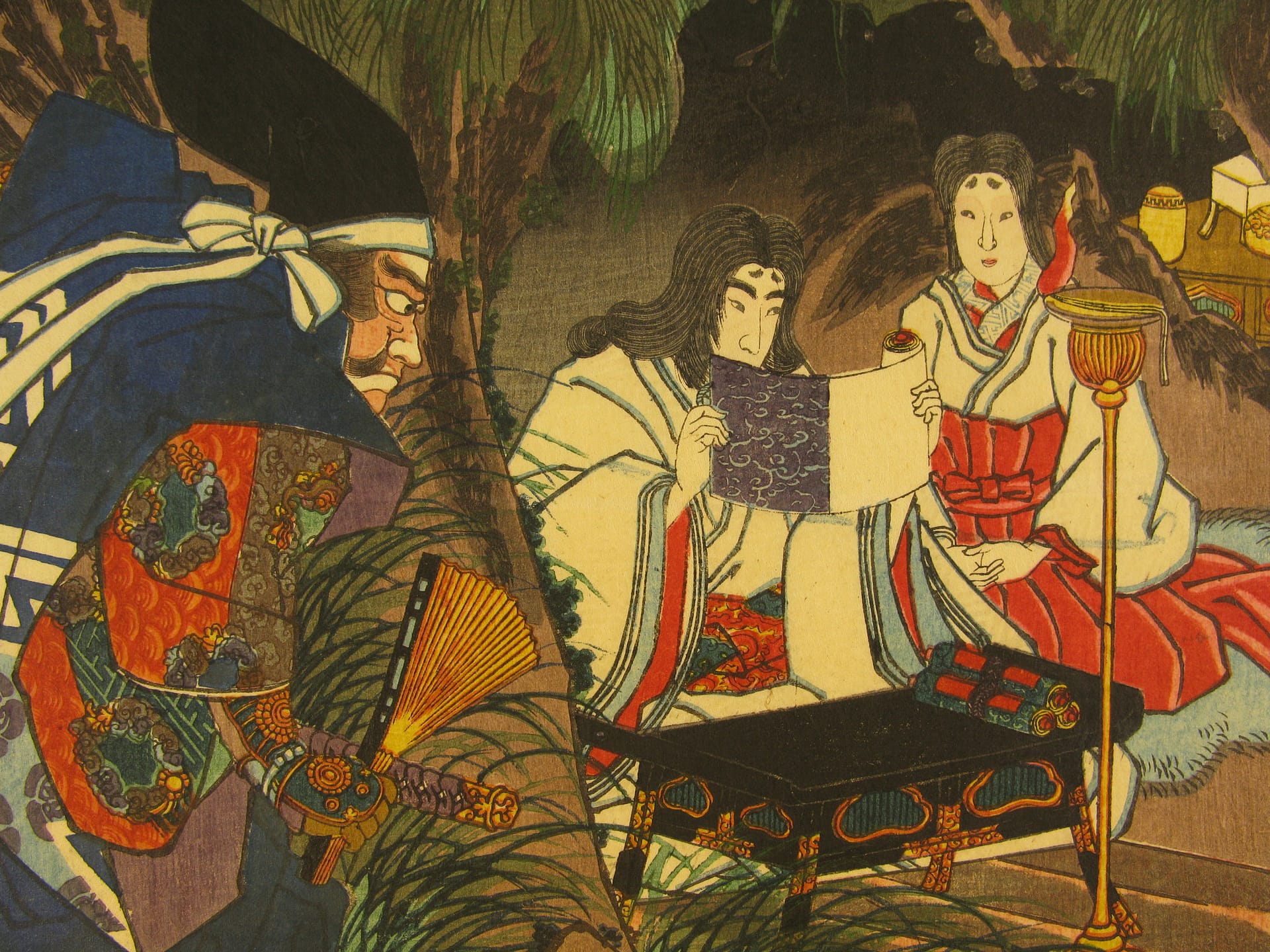 Kuniyoshi - Kisokaido rokujuku tsugi - miyanokoshi - detail 3