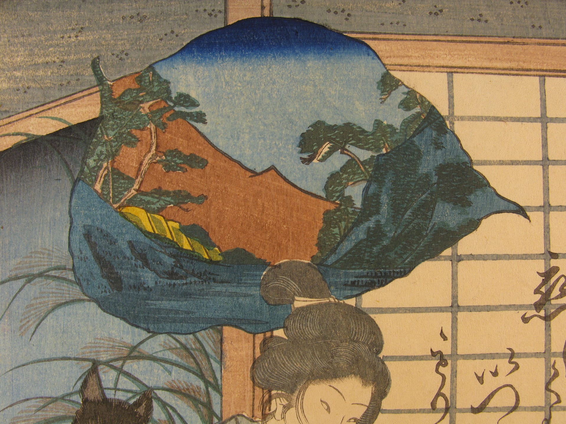 Kuniyoshi - Kisokaido rokujuku tsugi - tsumagome - detail 2