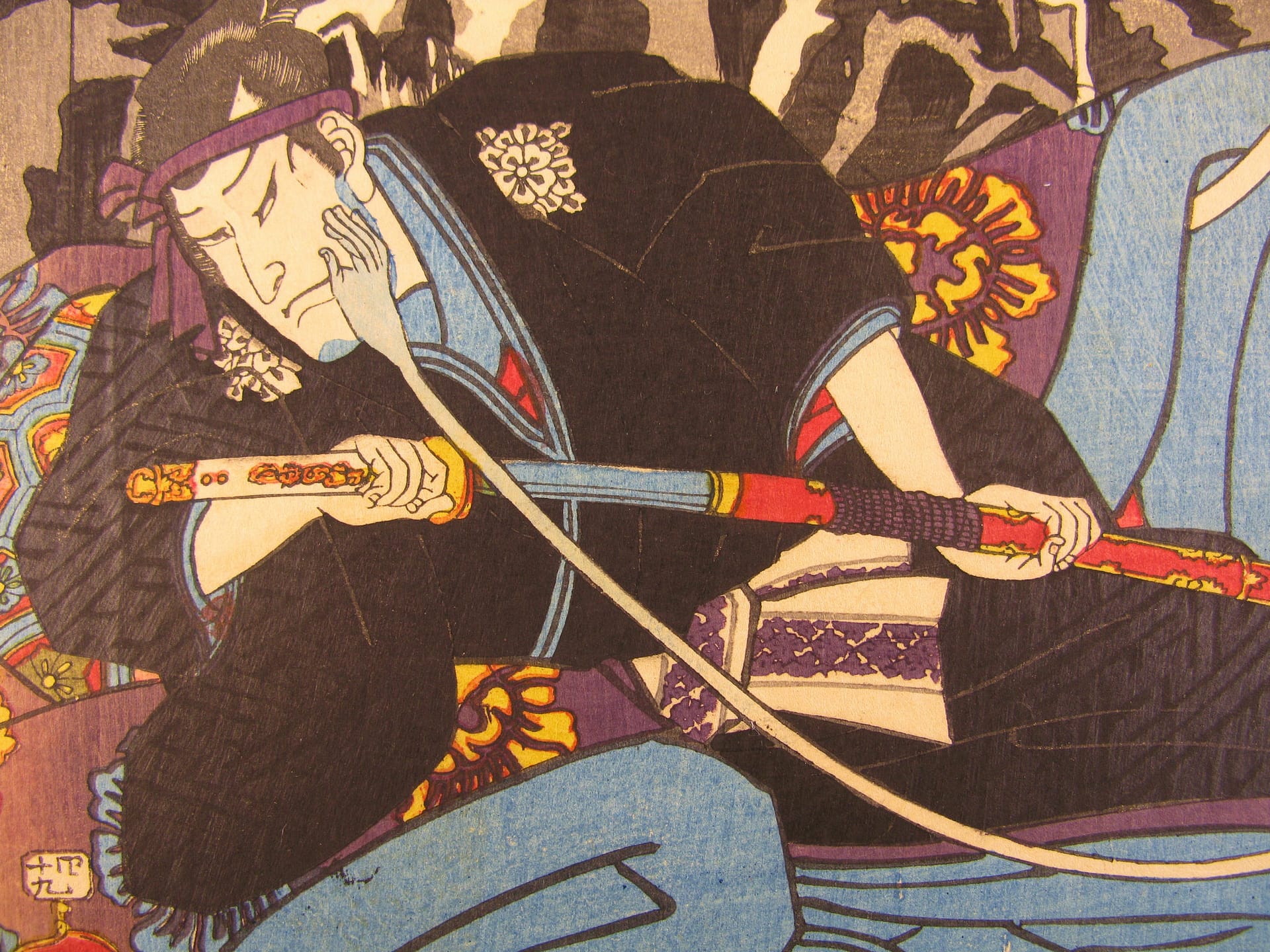 Kuniyoshi - Kisokaido rokujuku tsugi - hosokute - detail 3