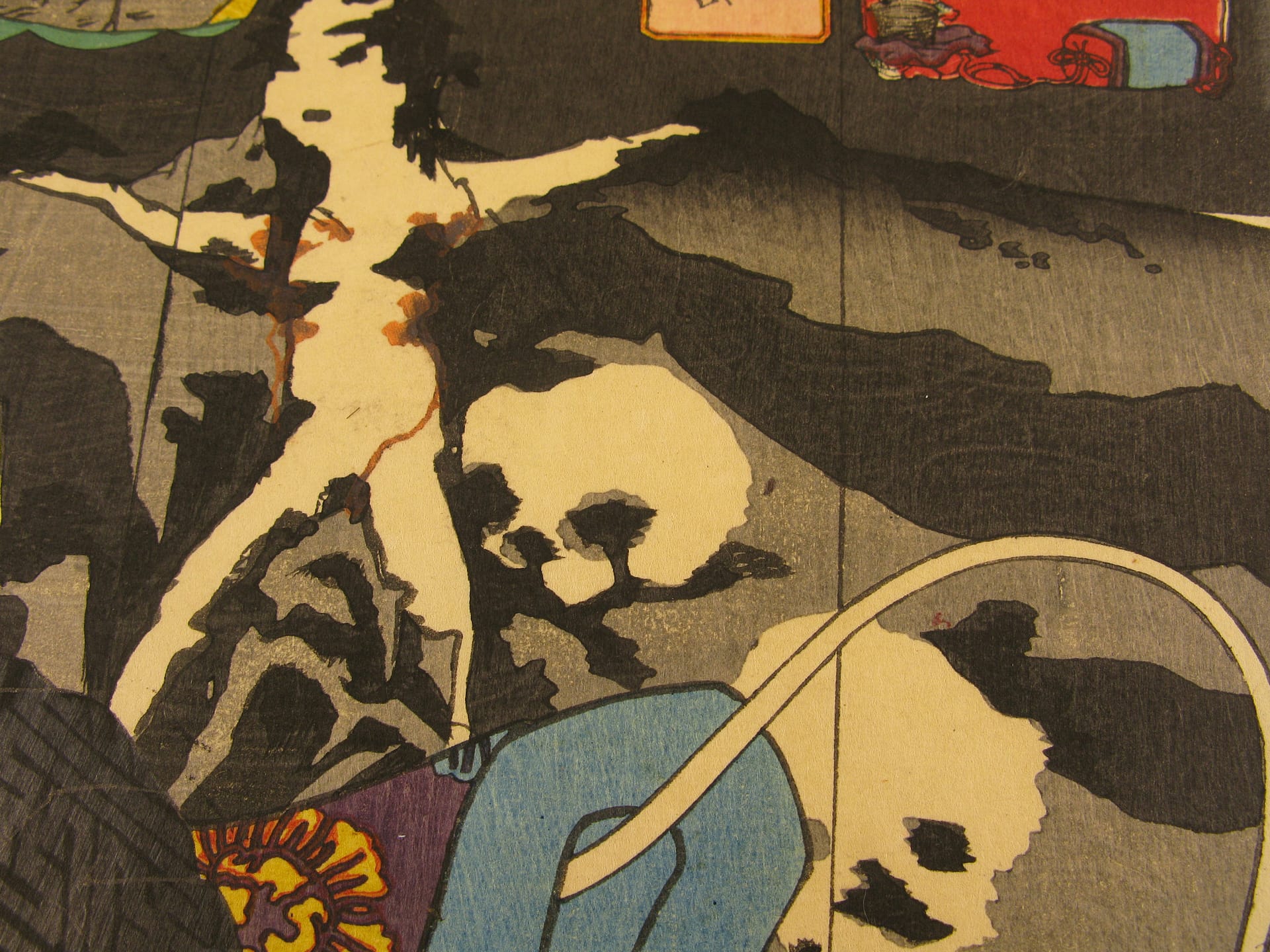 Kuniyoshi - Kisokaido rokujuku tsugi - hosokute - detail 5