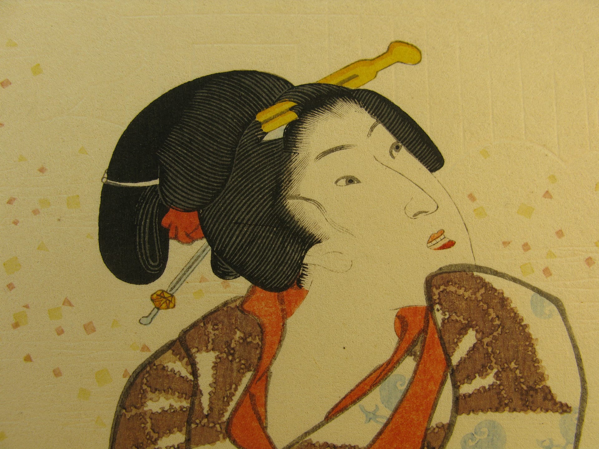 Kunisada / Toyokuni III - woodblock print - Lasting impressions of a late Genji collection - Chapter 5 - detail 1