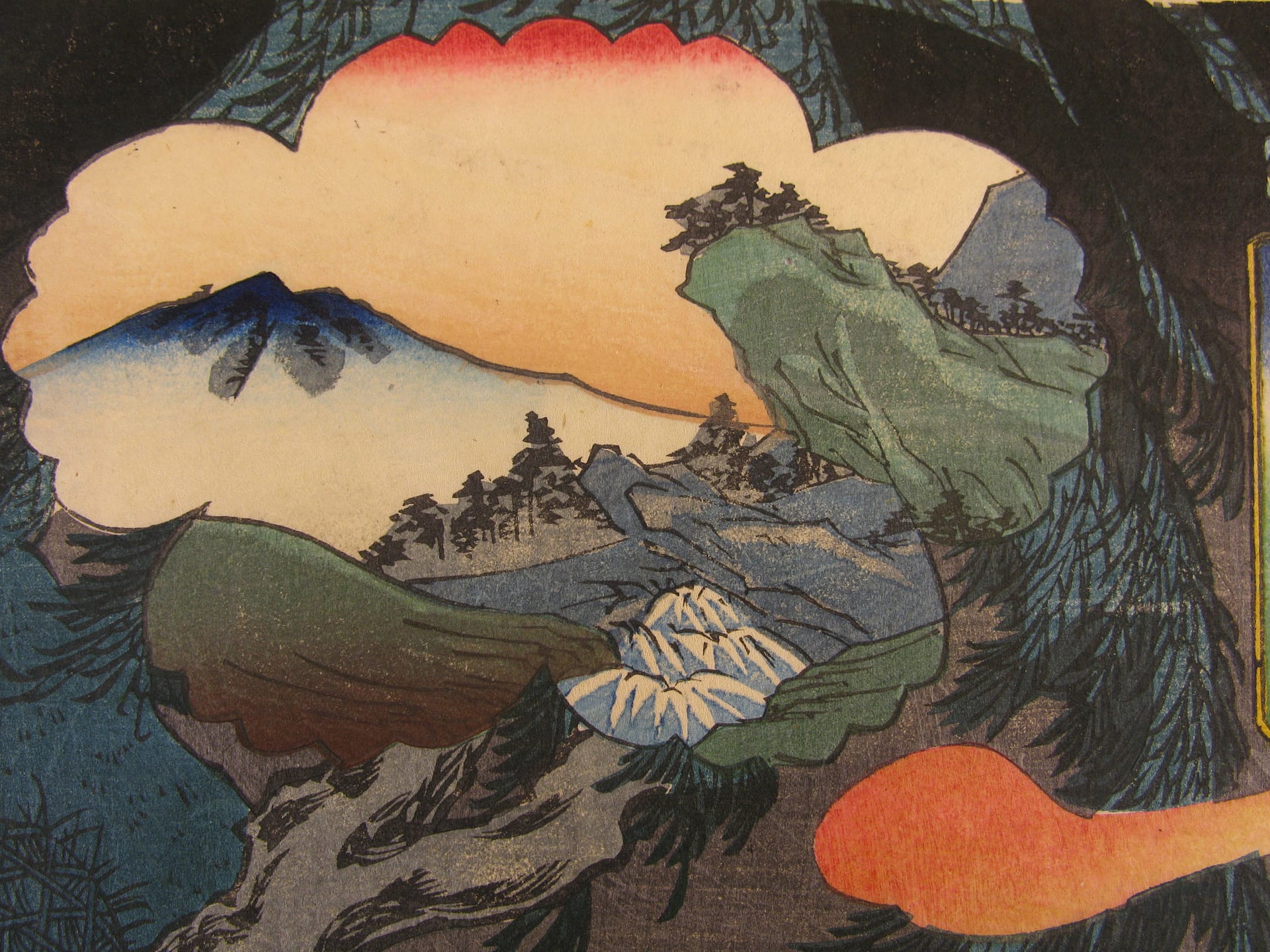 Kuniyoshi - Kisokaido rokujuku tsugi - unuma - detail 2
