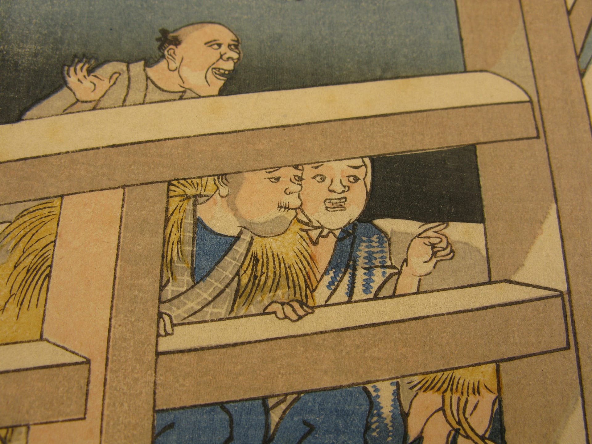 Kuniyoshi woodblock print 47 ronin cross the bridge - detail2