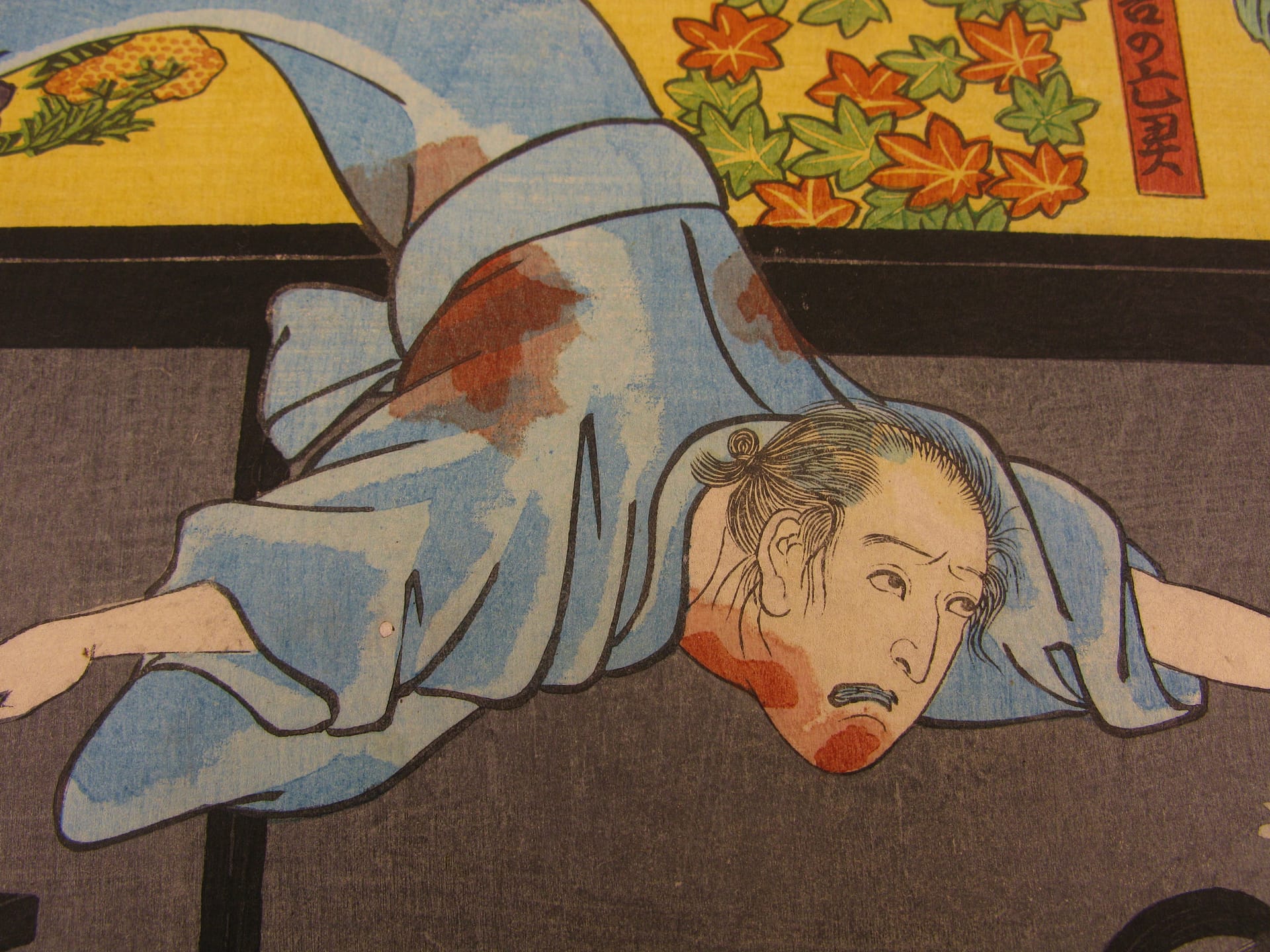 Kuniyoshi - woodblock print - Ghost of Asakura Togo - triptych - detail 4